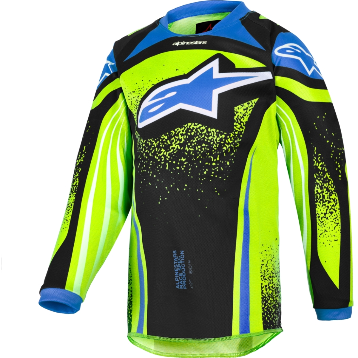 MAILLOT CROSS ENFANT ALPINESTARS RACER NOMUR BLEU FONCÉ JAUNE FLUO / 2XS