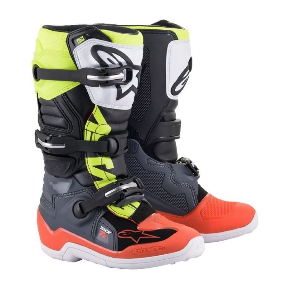 BOTTES ALPINESTARS YOUTH TECH 7S MX24 (35,5) 3/GRIS ROUGE JAUNE 9058