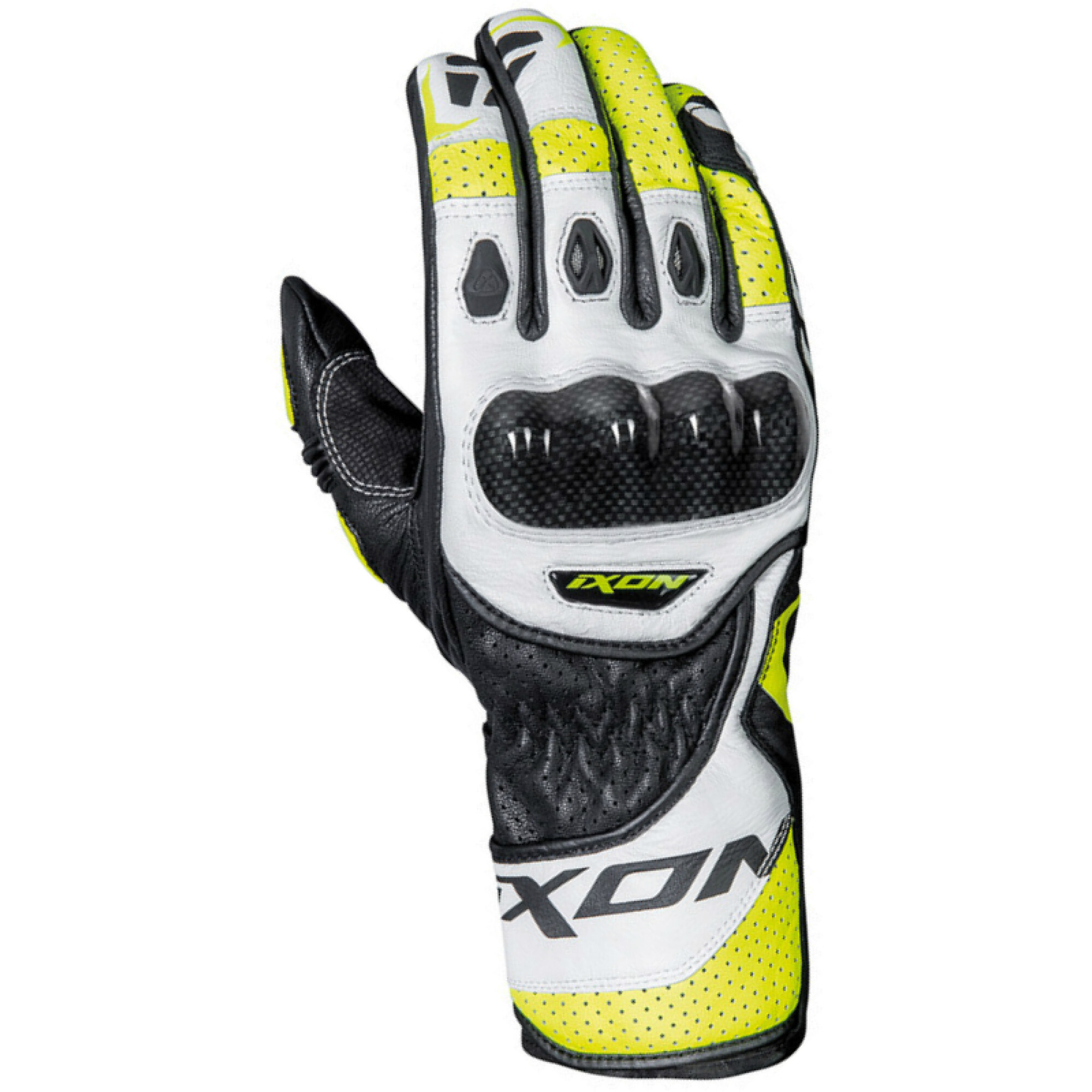 Gants Ixon RS Circuit-R Noir Blanc Jaune - 2XL