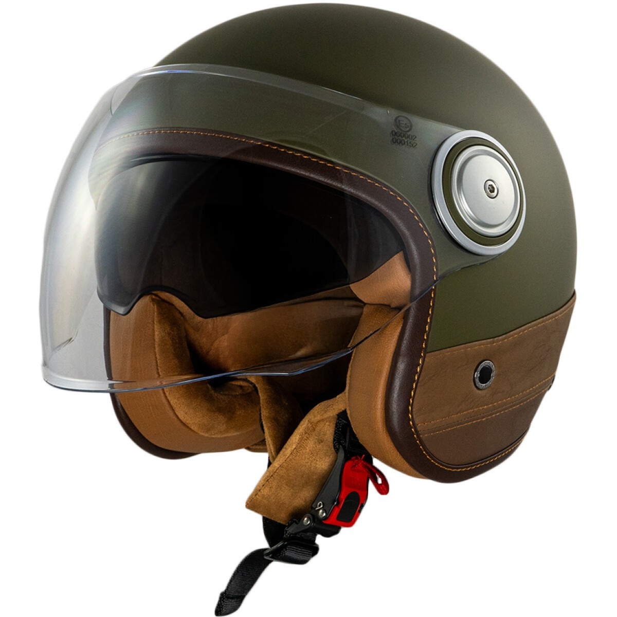 CASQUE KOKPIT K-108B CUIR HERITAGE L/KAKI MARRON