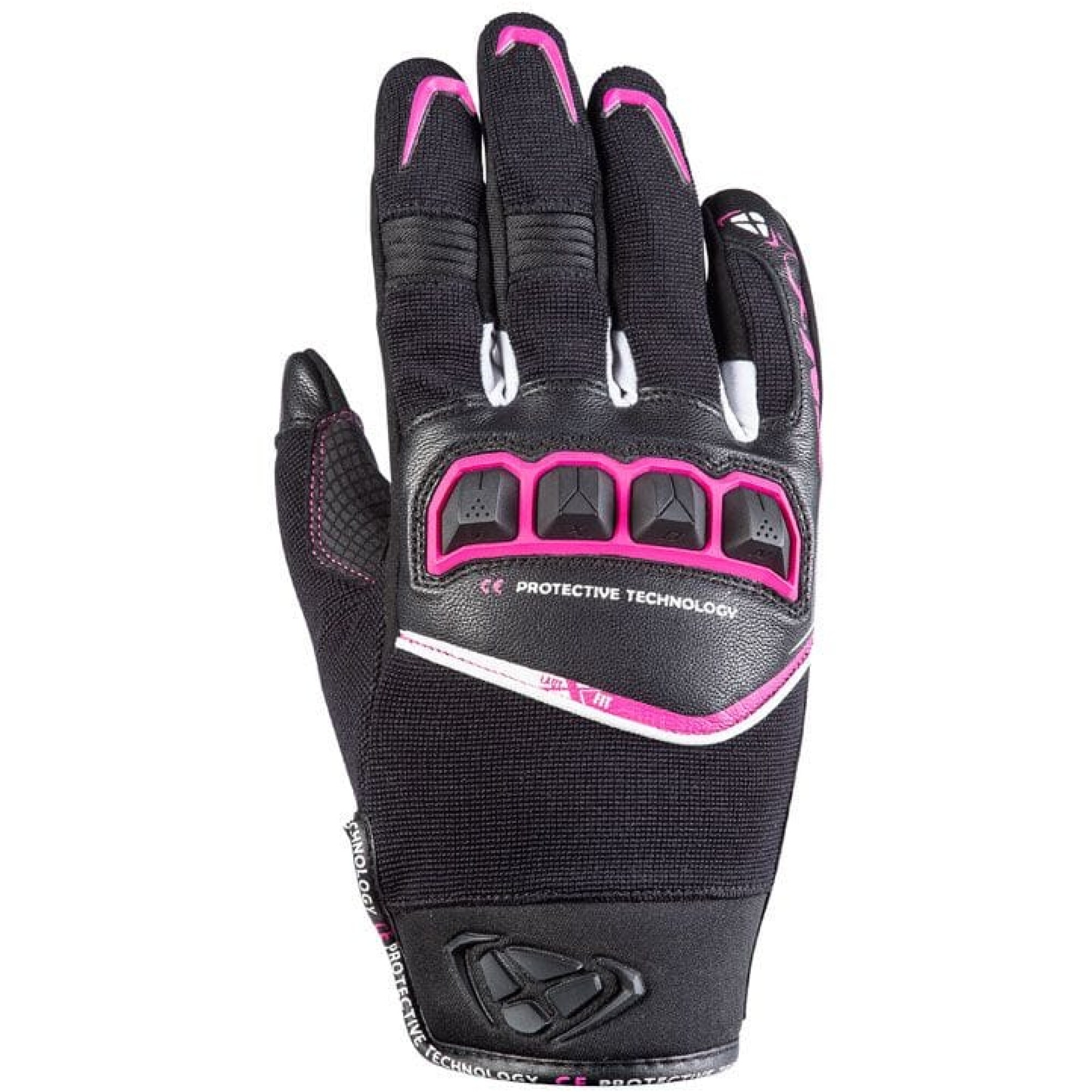Gants Femme Ixon Lady RS Run Noir Blanc Fushia - 2XL
