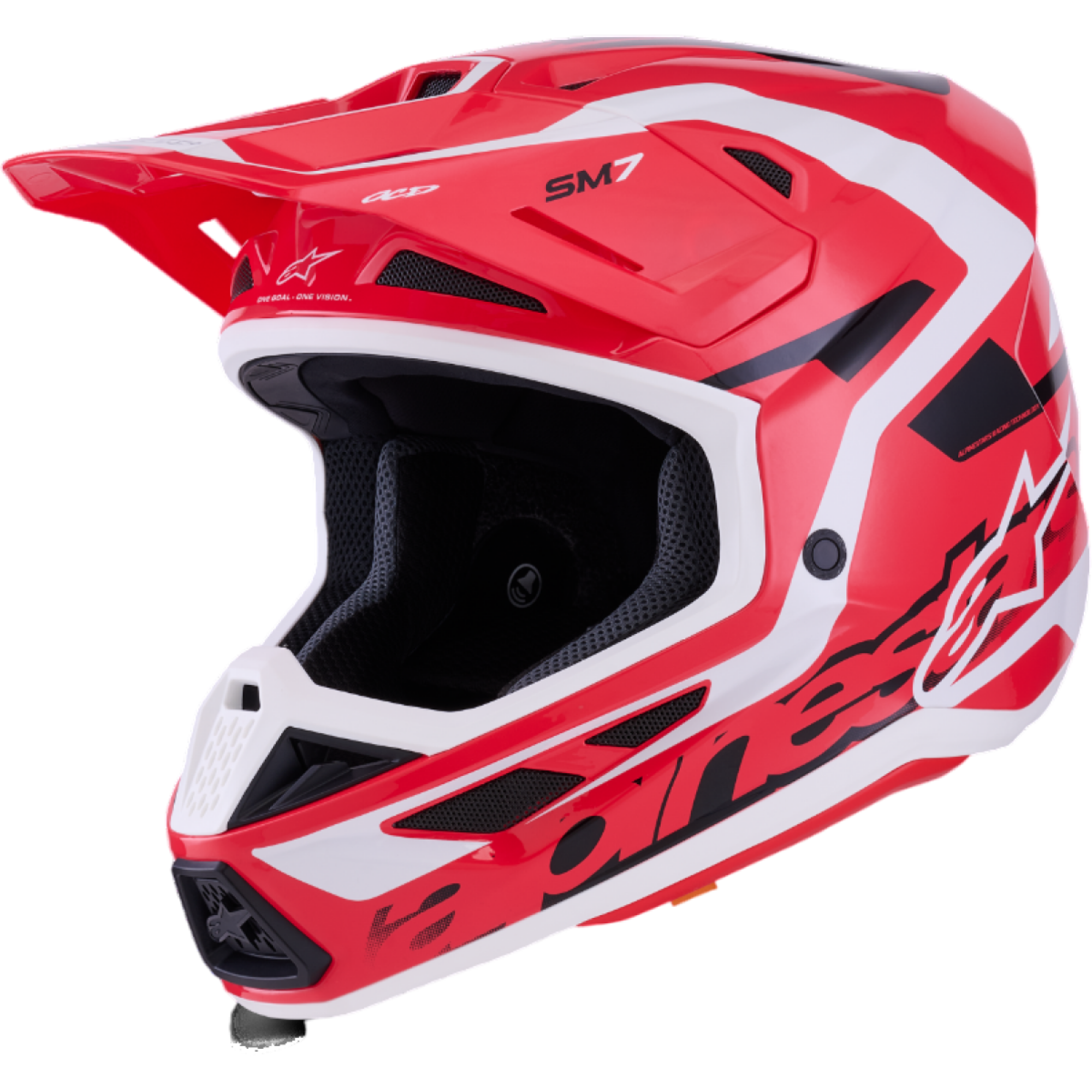 Casque Cross Alpinestars SM7 Deed Rouge Noir Blanc - 2XL