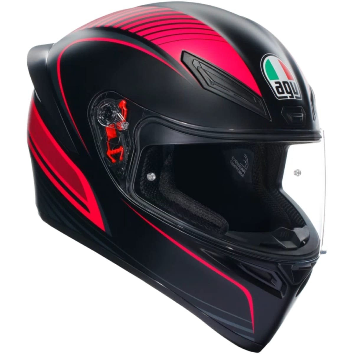 CASQUE AGV K1 S WARMUP NOIR ROSE / 2XL