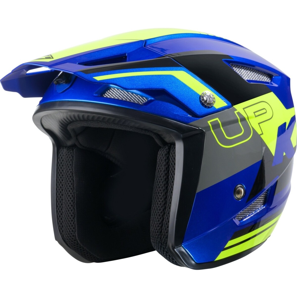 CASQUE TRIAL KENNY TRIAL UP GRAPHIC BLEU JAUNE BRILLANT / L