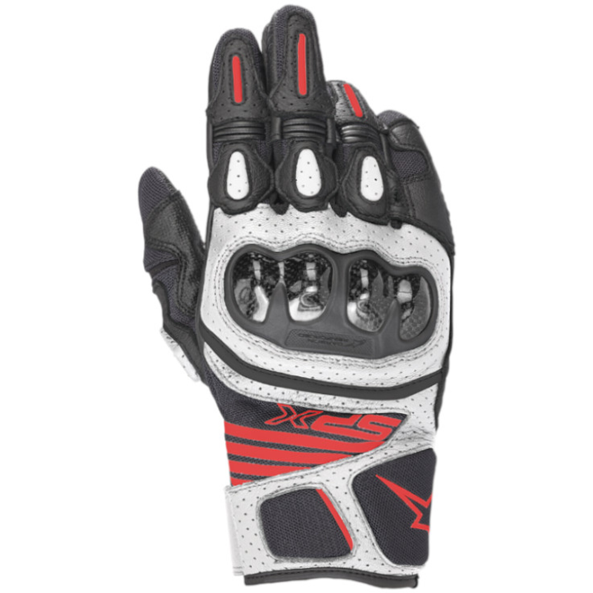Gants Alpinestars SPX Air Carbon V2 Noir Blanc Rouge - 2XL