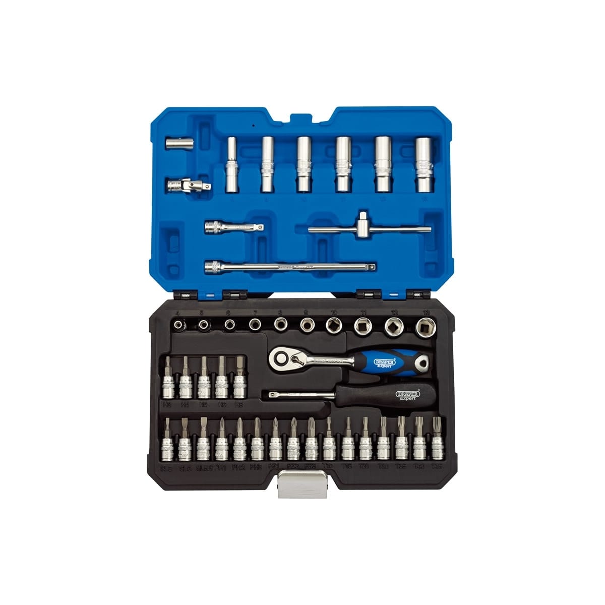 COFFRET DOUILLES &amp; CLIQUET 1/4 DRAPER MÉTRIQUE (44 PIÈCES)