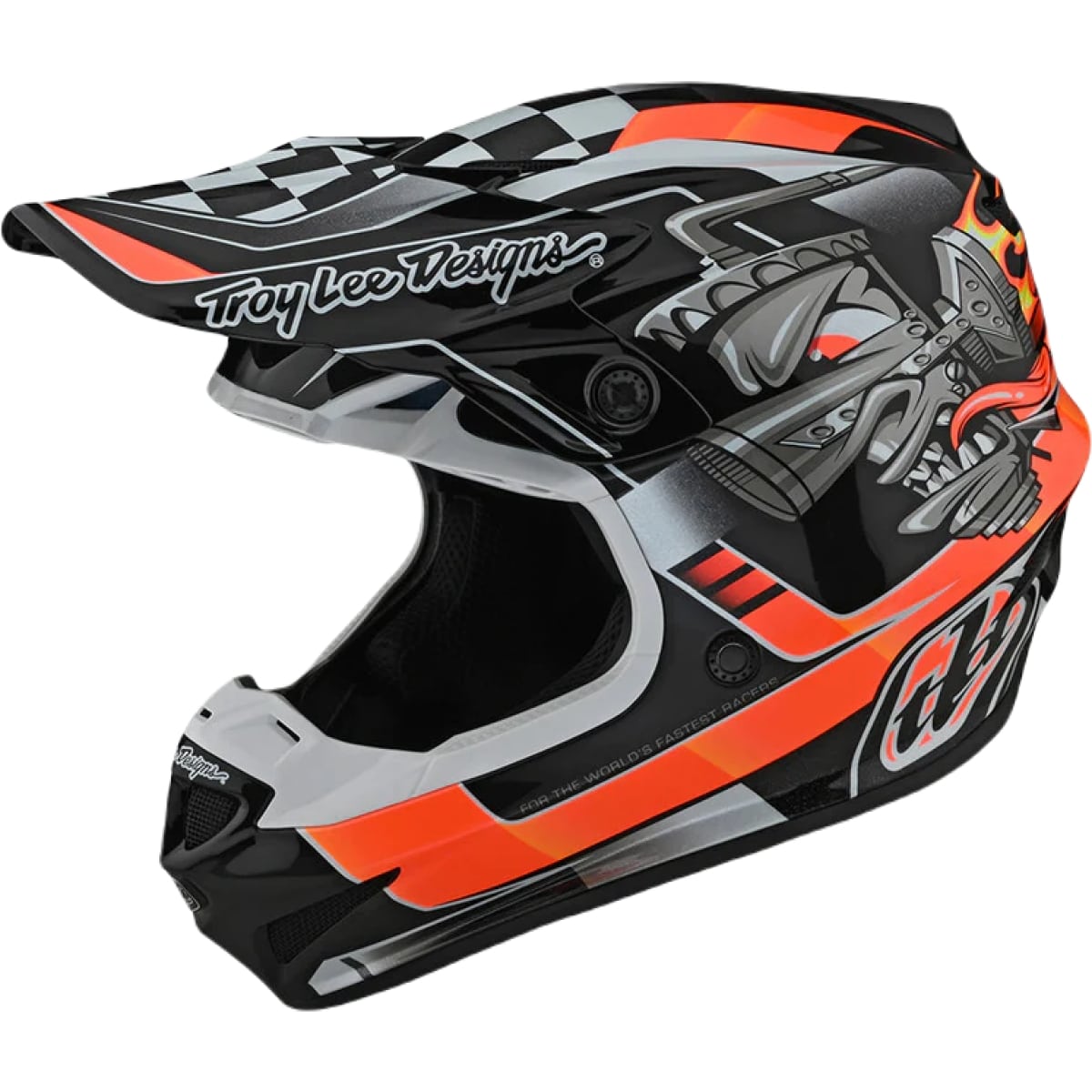 CASQUE TROY LEE DESIGN SE4 POLY CARBON L/NOIR ORANGE
