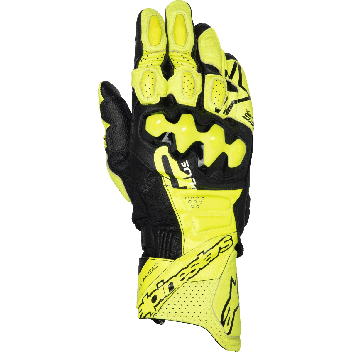GANTS ALPINESTARS GP PLUS R V3 LEATHER JAUNE FLUO NOIR / 2XL
