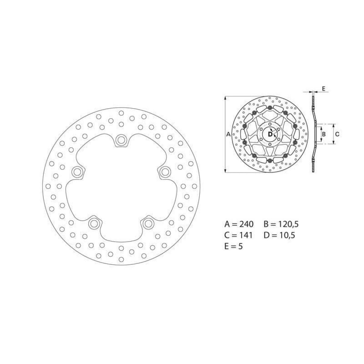 Disque De Frein Arrière Brembo Serie Oro Rond Fixe 35700099