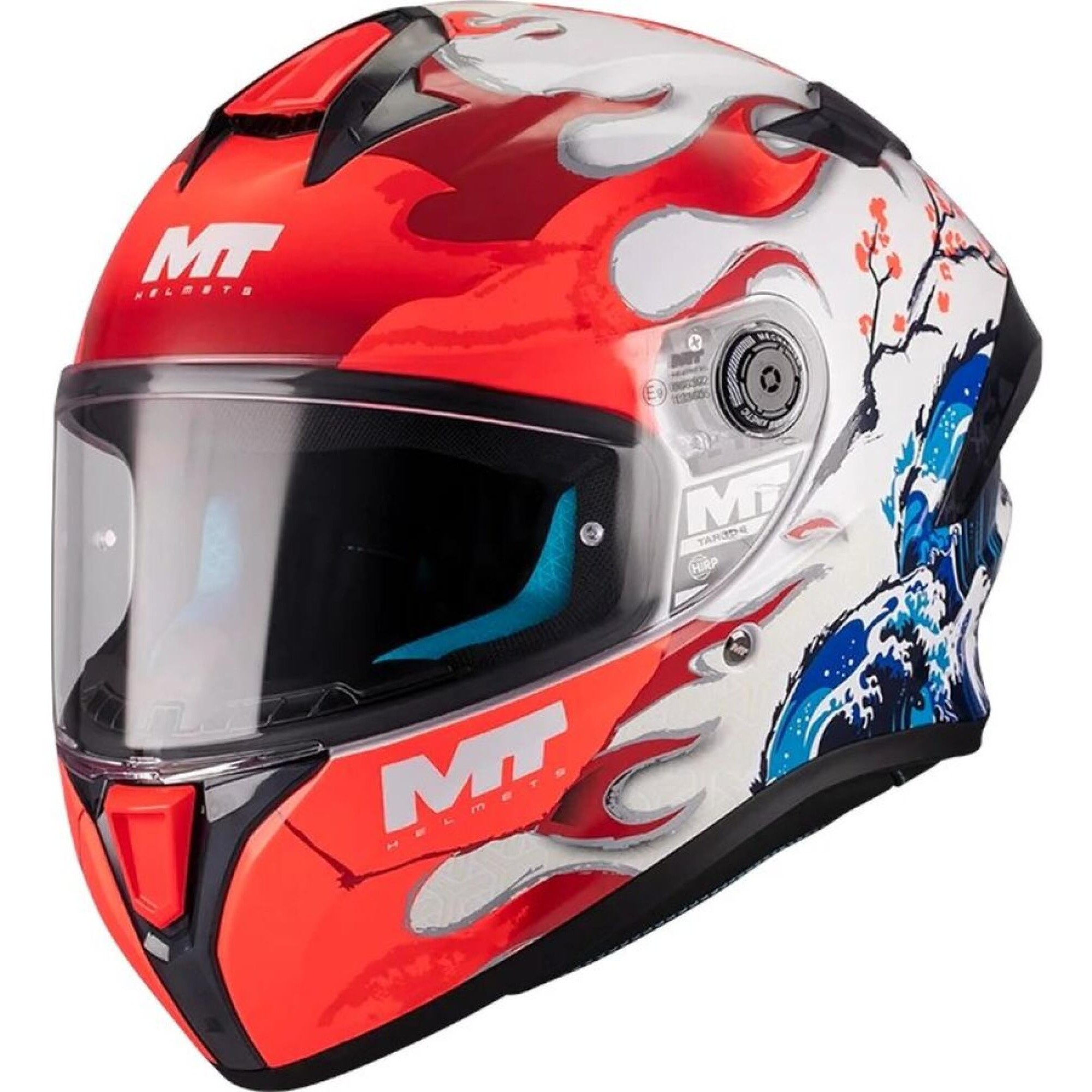 Casque MT Helmets Targo S Yamanaka 2025 A5 Rouge Blanc Bleu - L