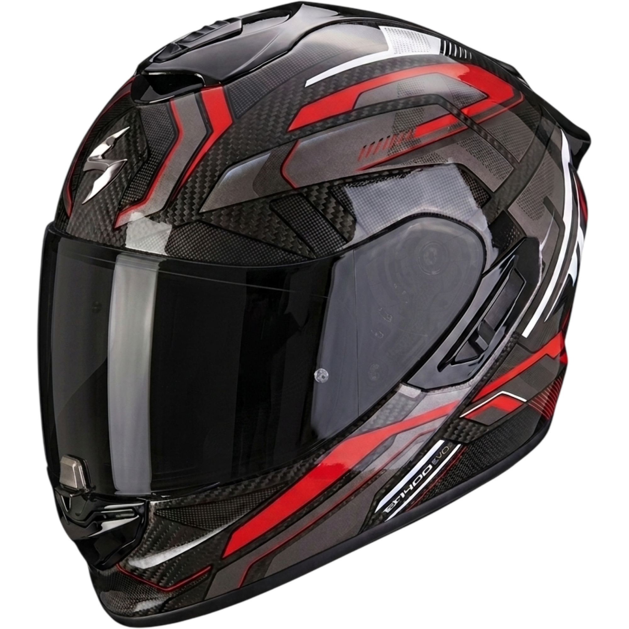 Casque Scorpion Exo-1400 Evo II Carbon Air Hex Noir Rouge Blanc - 2XL