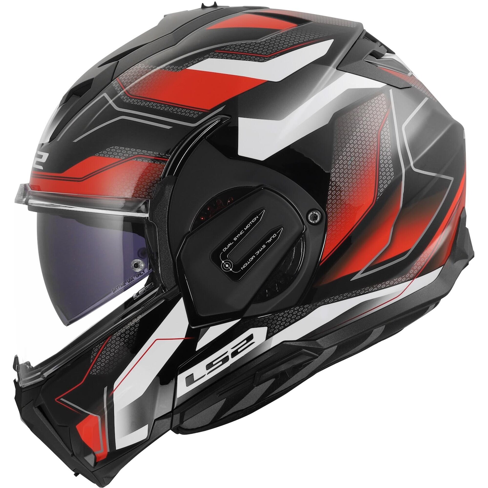 Casque LS2 FF912 Valiant Gear Ervion Blanc Rouge - 2XL