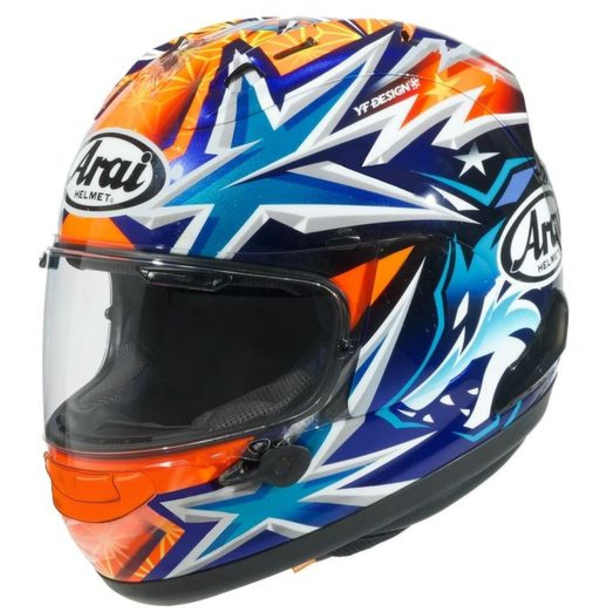 Casque Arai RX-7V Evo Okamoto Compass Replica Bleu Blanc Orange - M