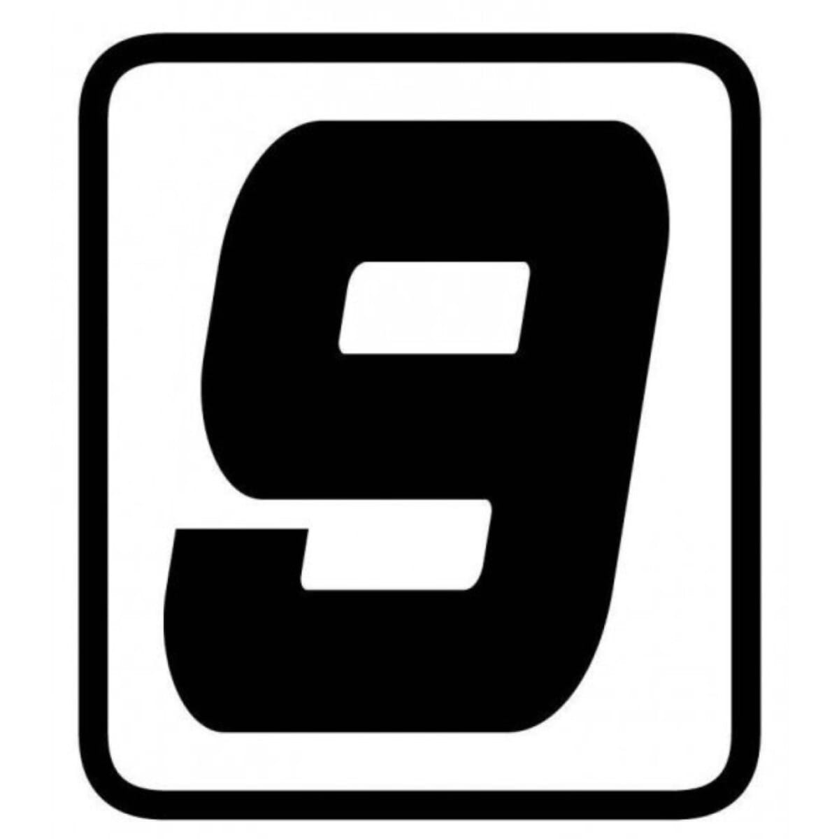 AUTOCOLLANT BARRACUDA NUMÉRO 9 NOIR