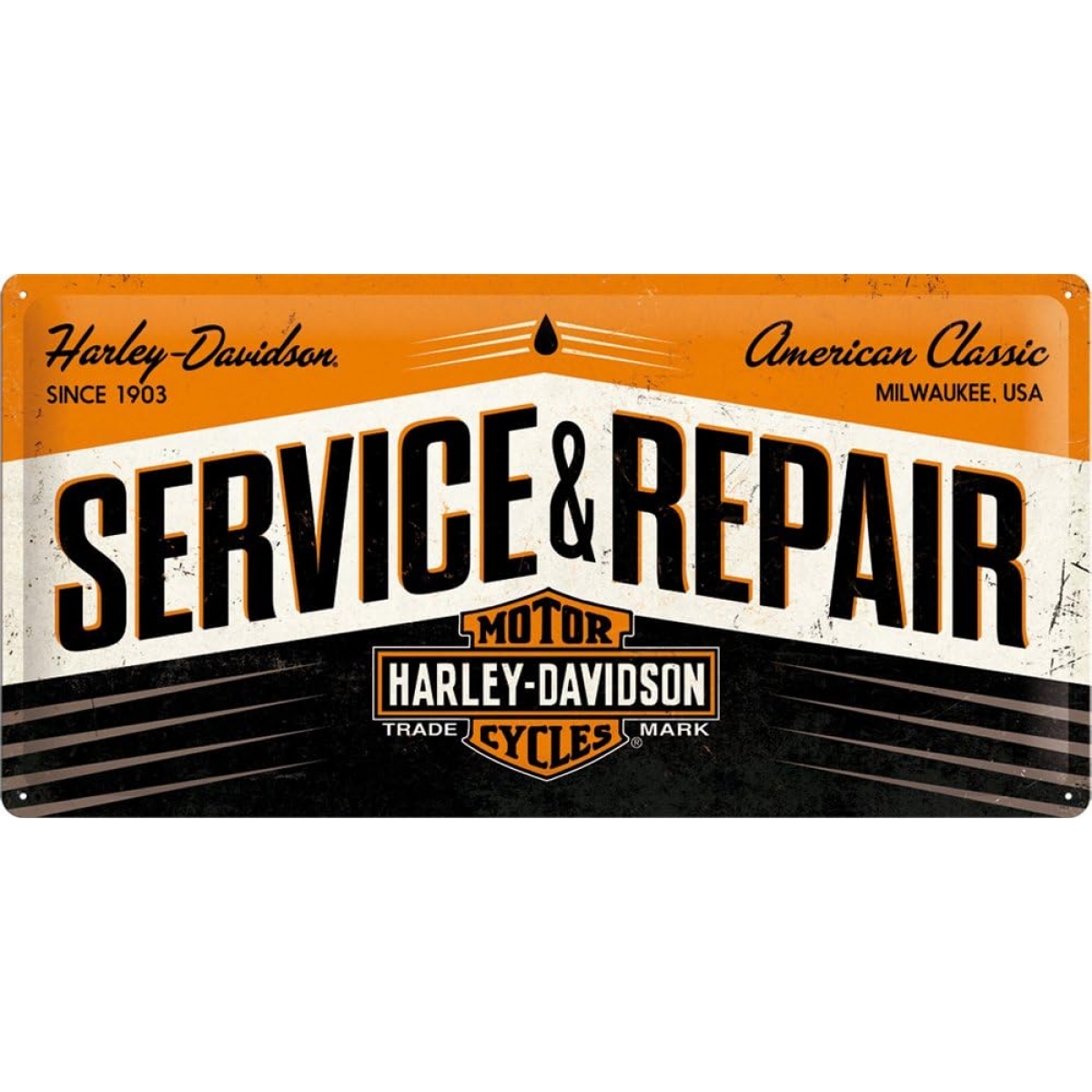 PLAQUE NOSTALGIC ART HARLEY-DAVIDSON SERVICE &amp;amp; REPAIR 25X50
