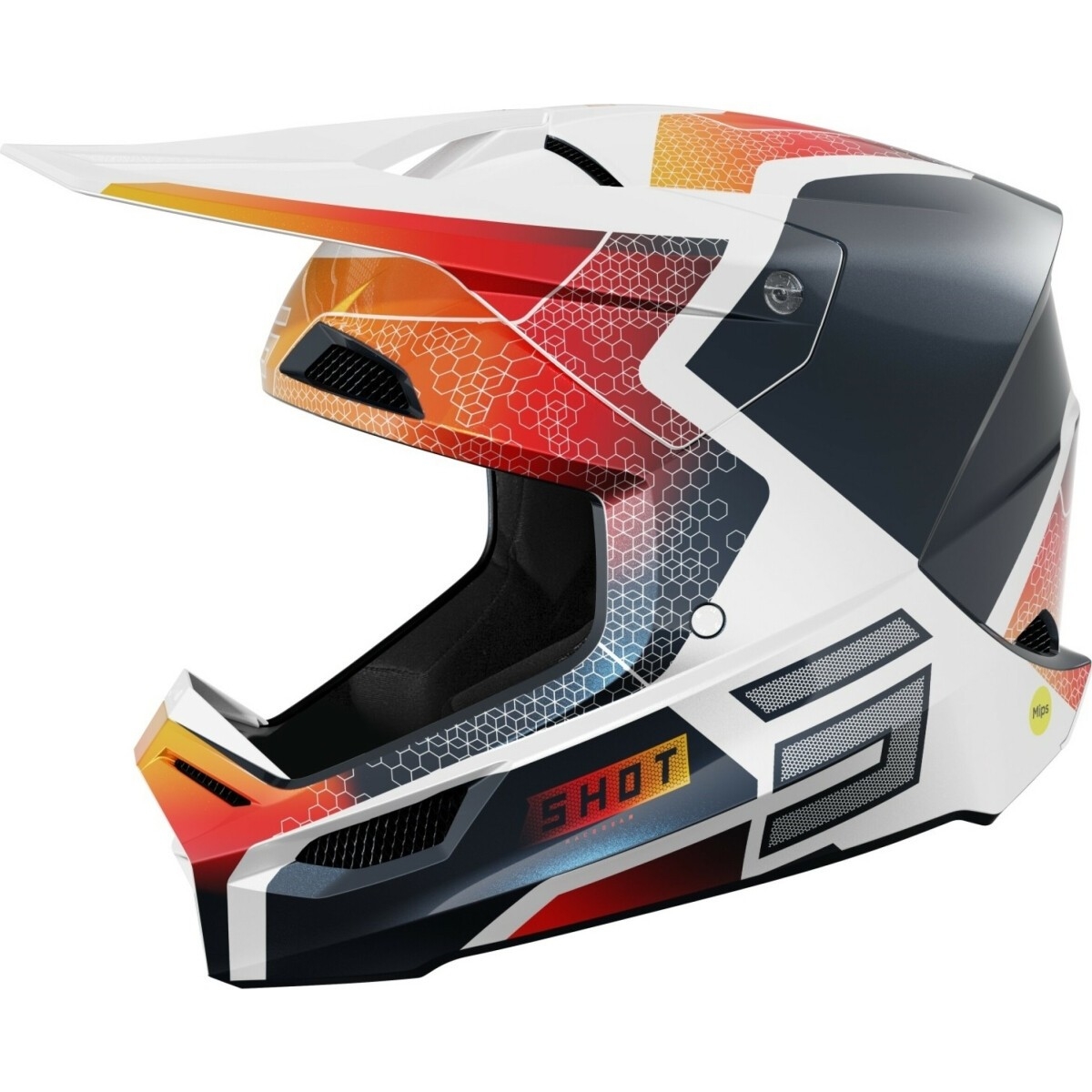 CASQUE SHOT RACE PHASER MX25 L/ORANGE NOIR BLANC