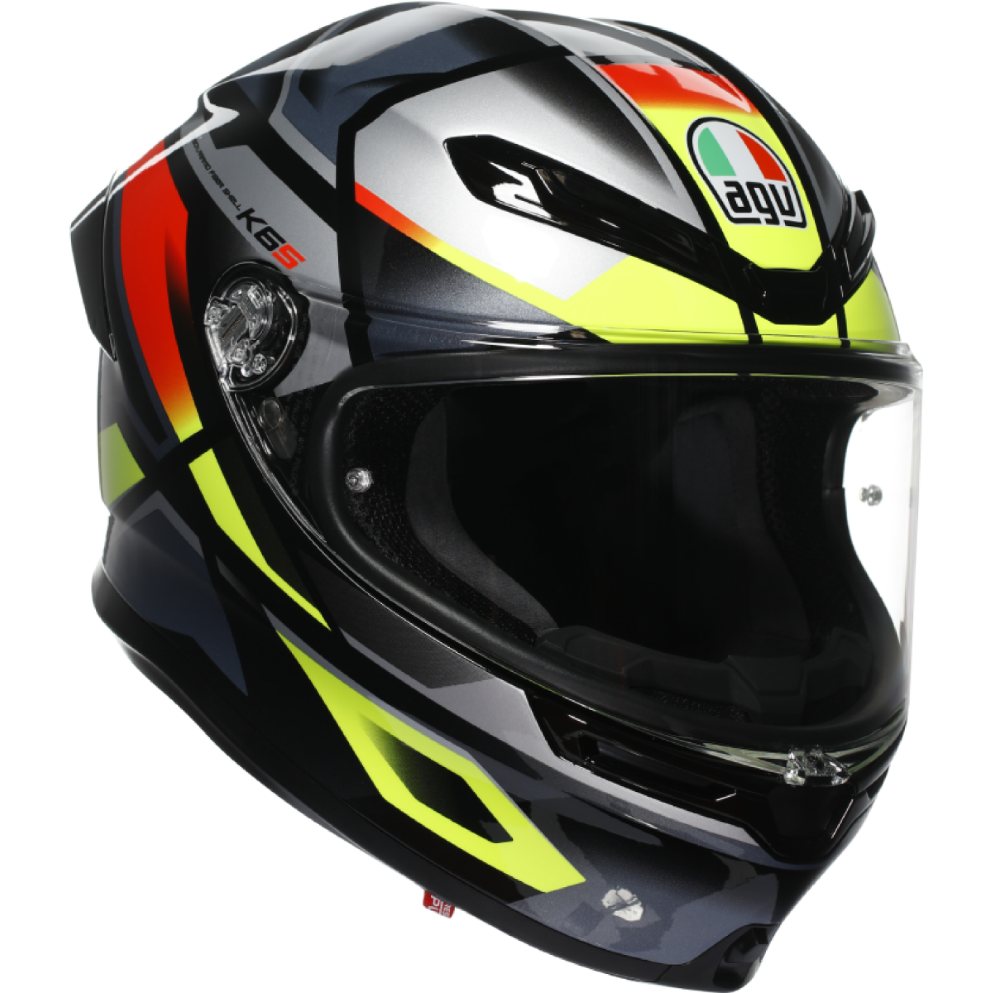 Casque AGV K6 S MPLK Erazer Noir Rouge Jaune Fluo - 2XL