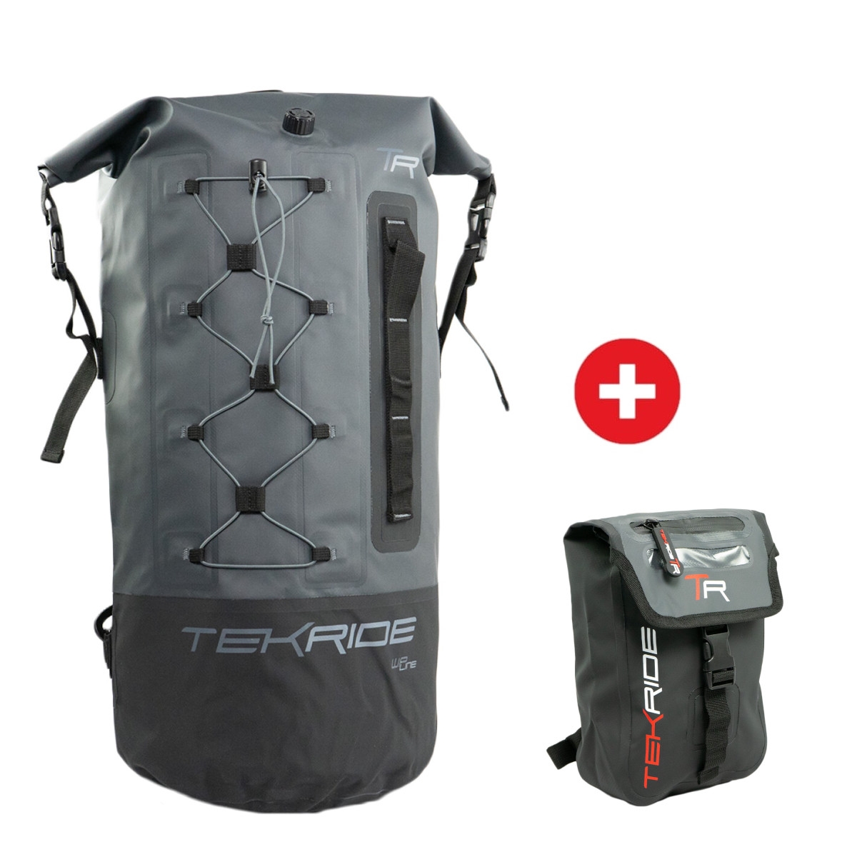 Pack Tekride WP Line Sac à Dos Rudy 35L Noir Gris + Sacoche de Jambe Portofino 2L