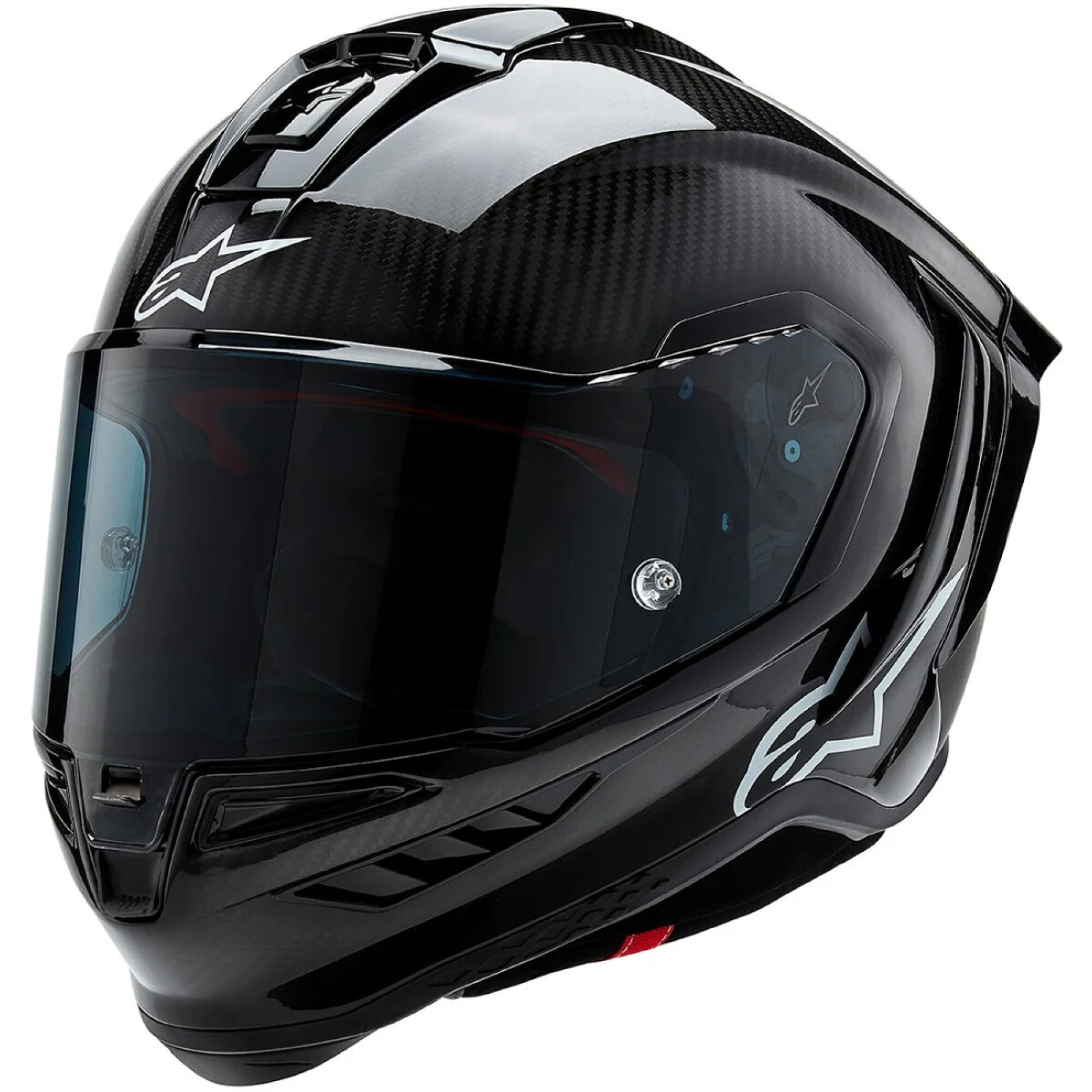 Casque Alpinestars Supertech R10 Solid Noir Carbon Mat Brillant - 2XL