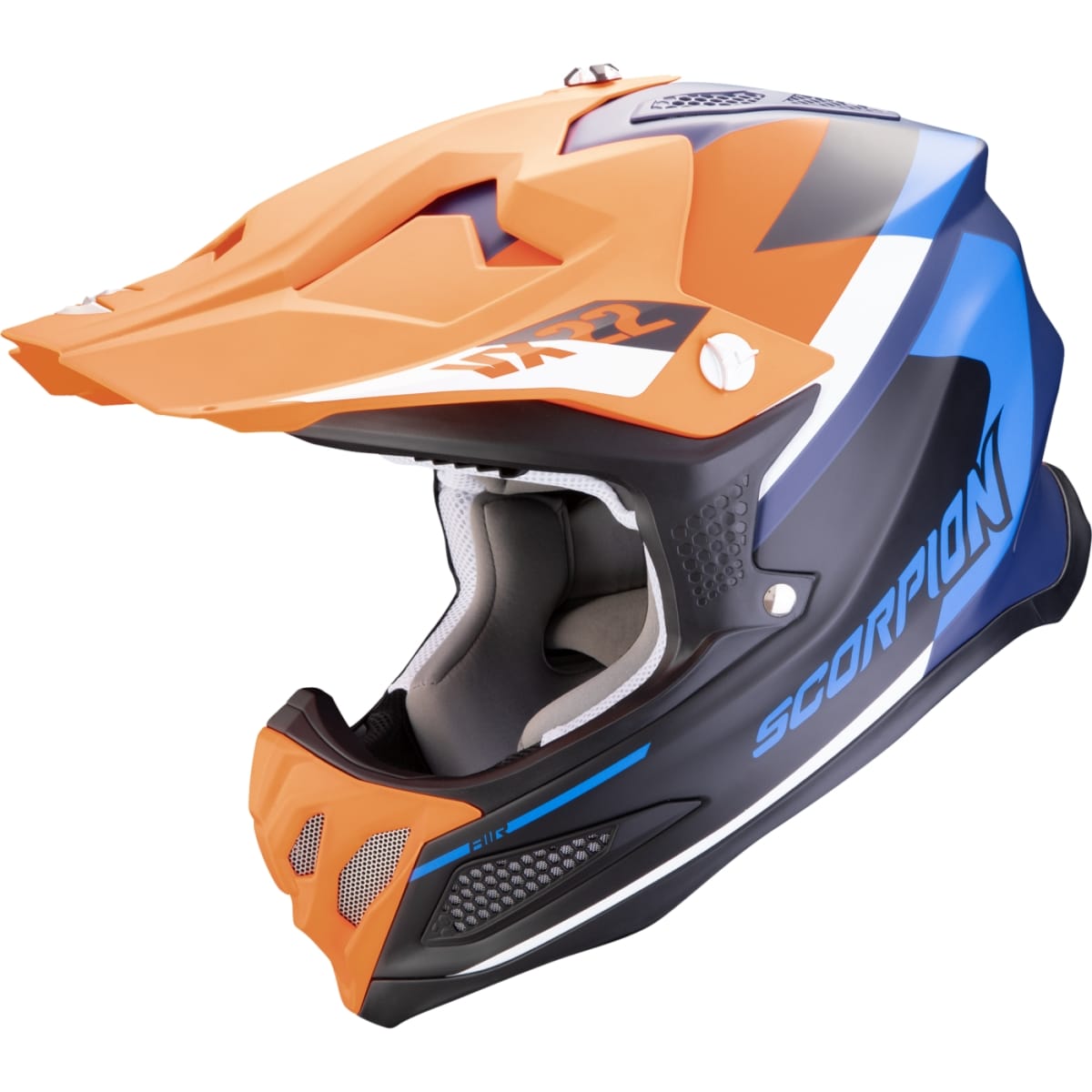 CASQUE CROSS SCORPION VX-22 AIR BETA BLEU ORANGE / L