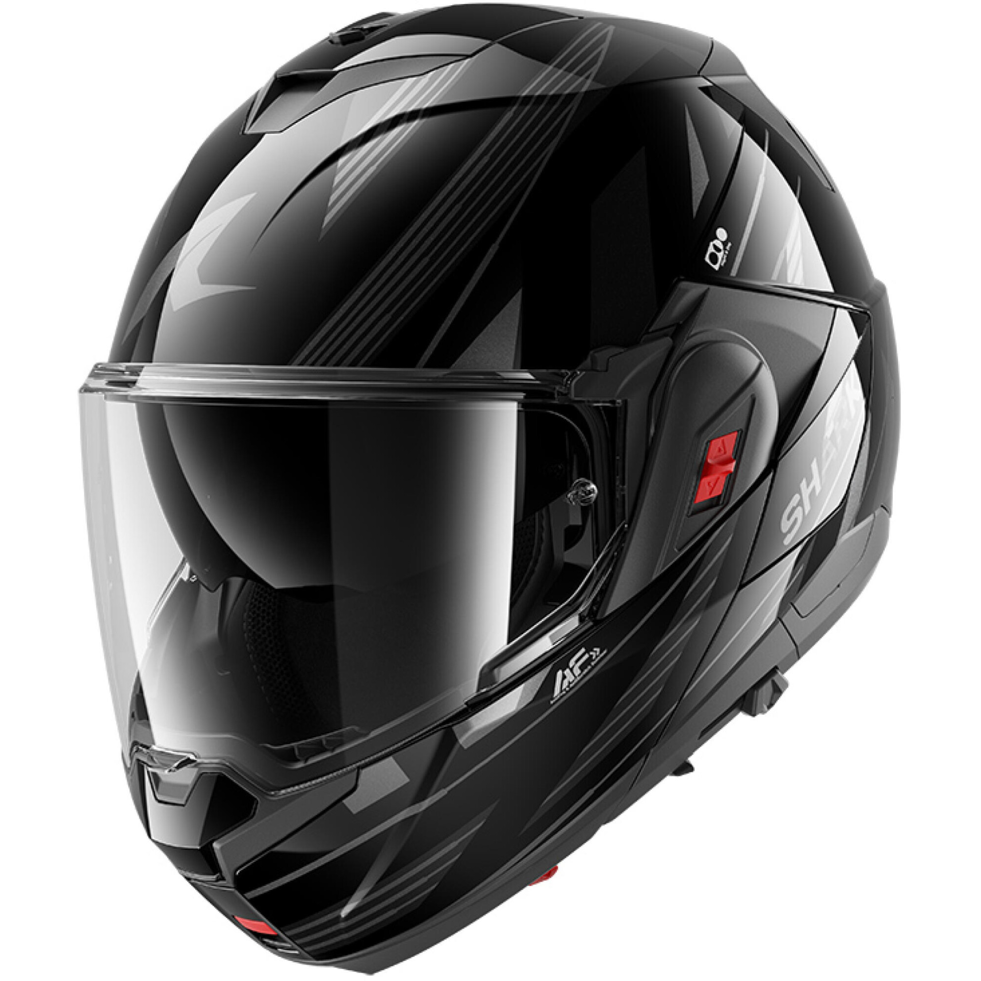 Casque Shark OXO Dashed Noir Anthracite Argent - L