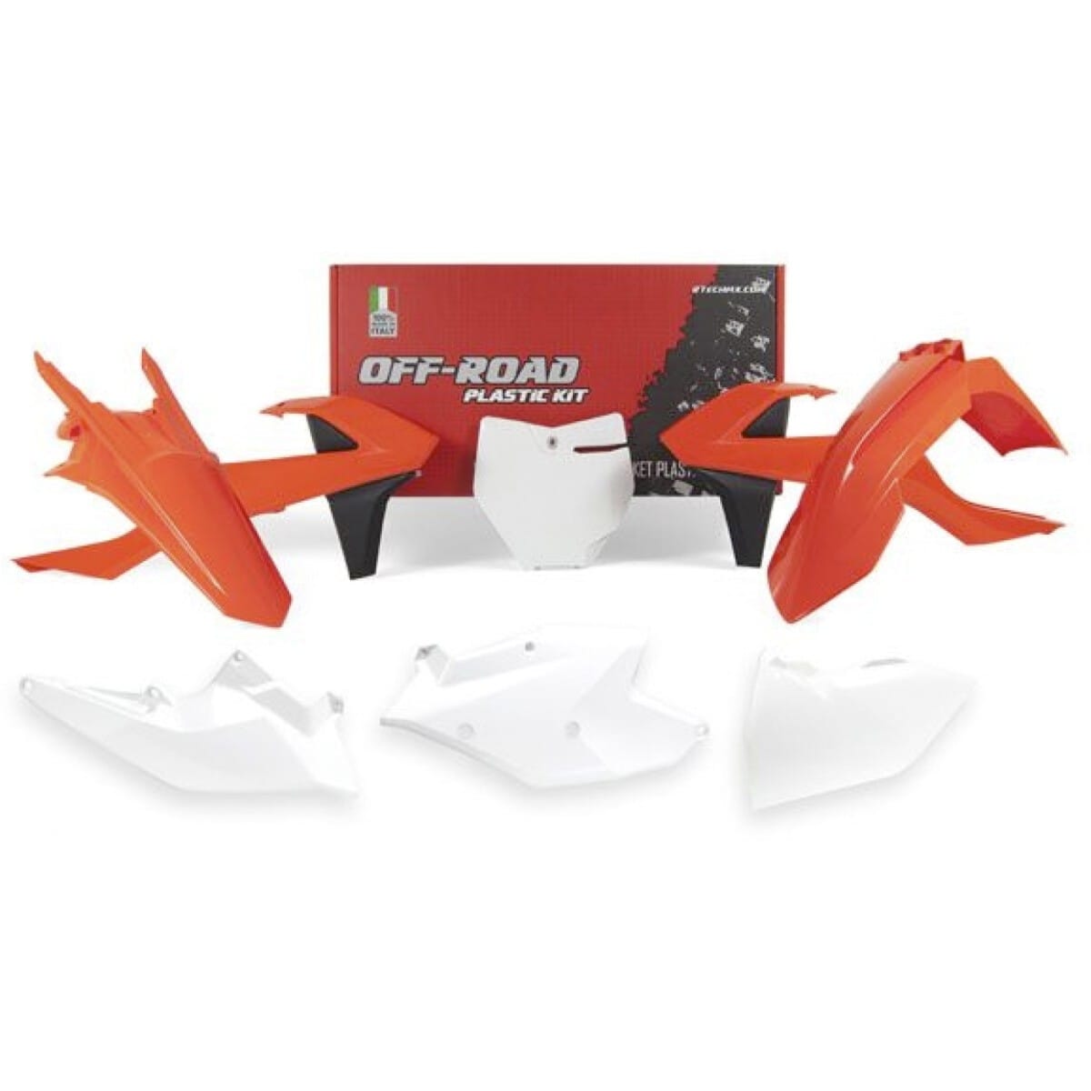 Kit Plastique 6P Rtech Orange Blanc Noir RKITKTMOEM536