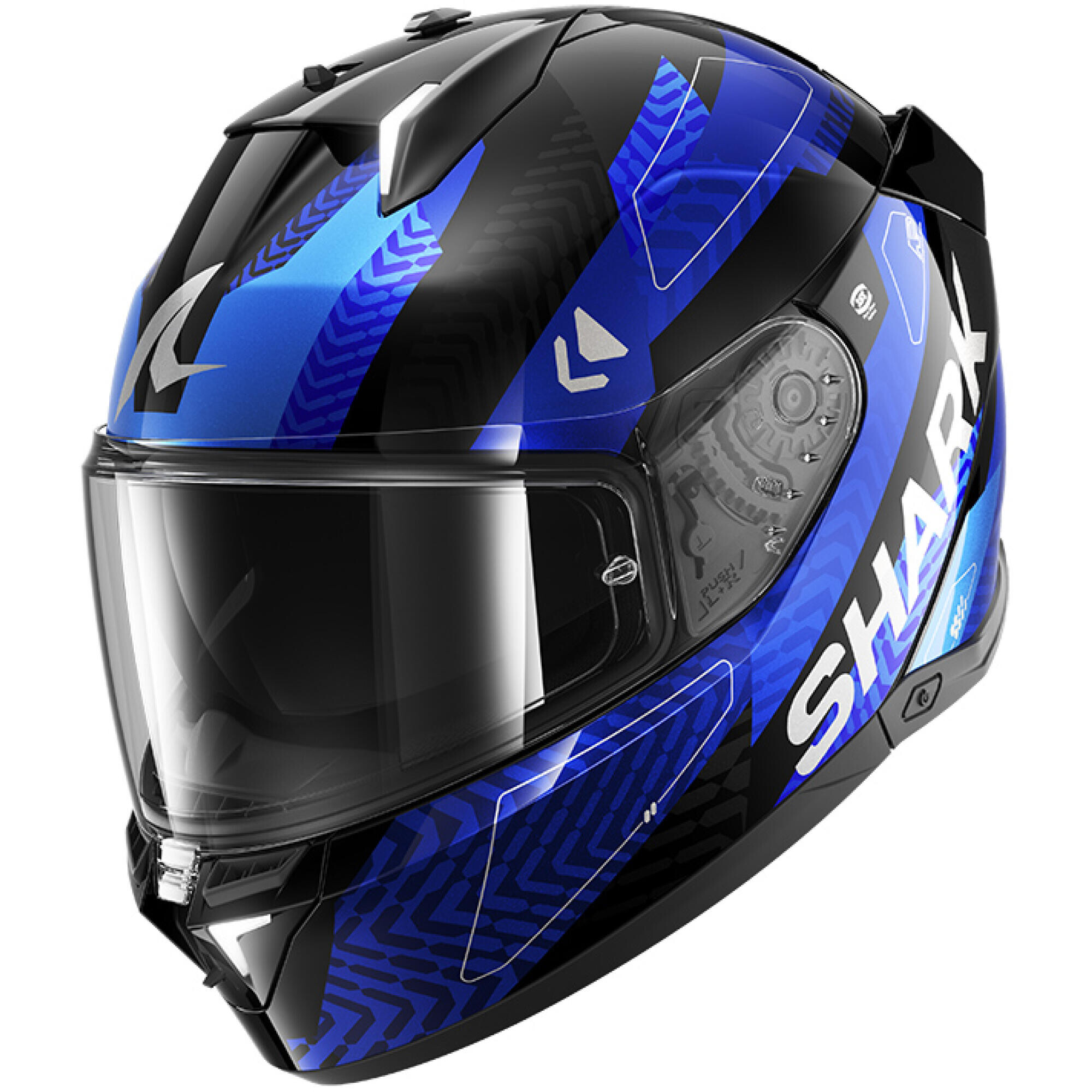 Casque Shark Skwal i3 Ready Noir Chrome Bleu - XL