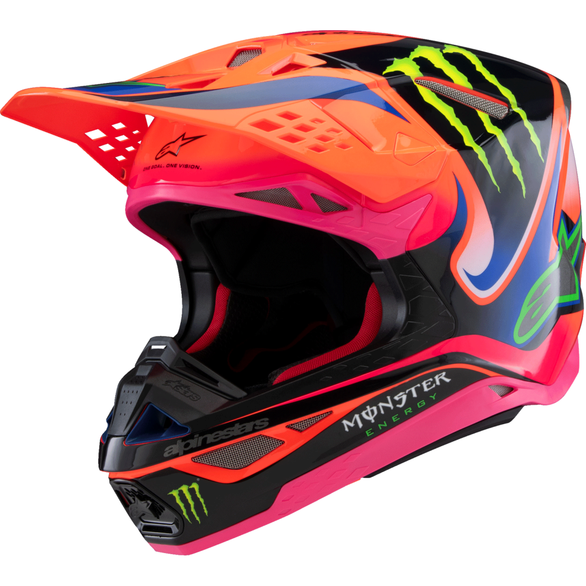 Casque Cross Alpinestars Supertech SM10 Deegan Orange Fluo Violet Rose Fluo Brillant - 2XL