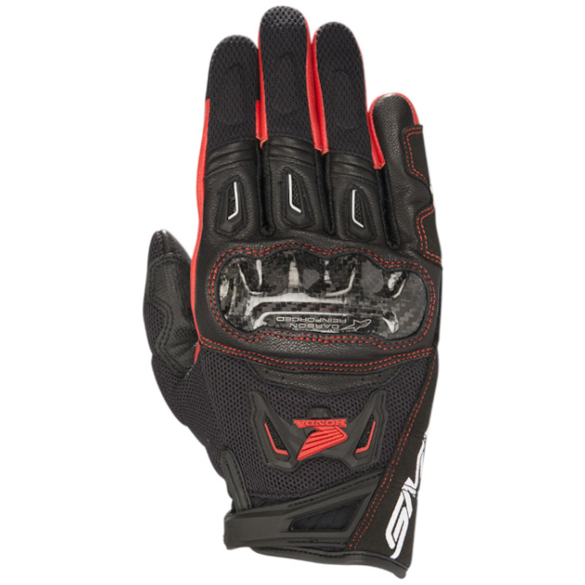 Gants Alpinestars Honda SMX-2 Air Carbon V2 Noir Rouge - 2XL