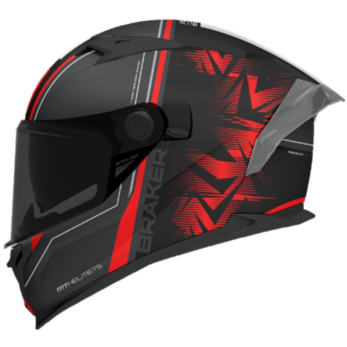 CASQUE MT BRAKER SV CHARM B5 L/NOIR MAT ROUGE