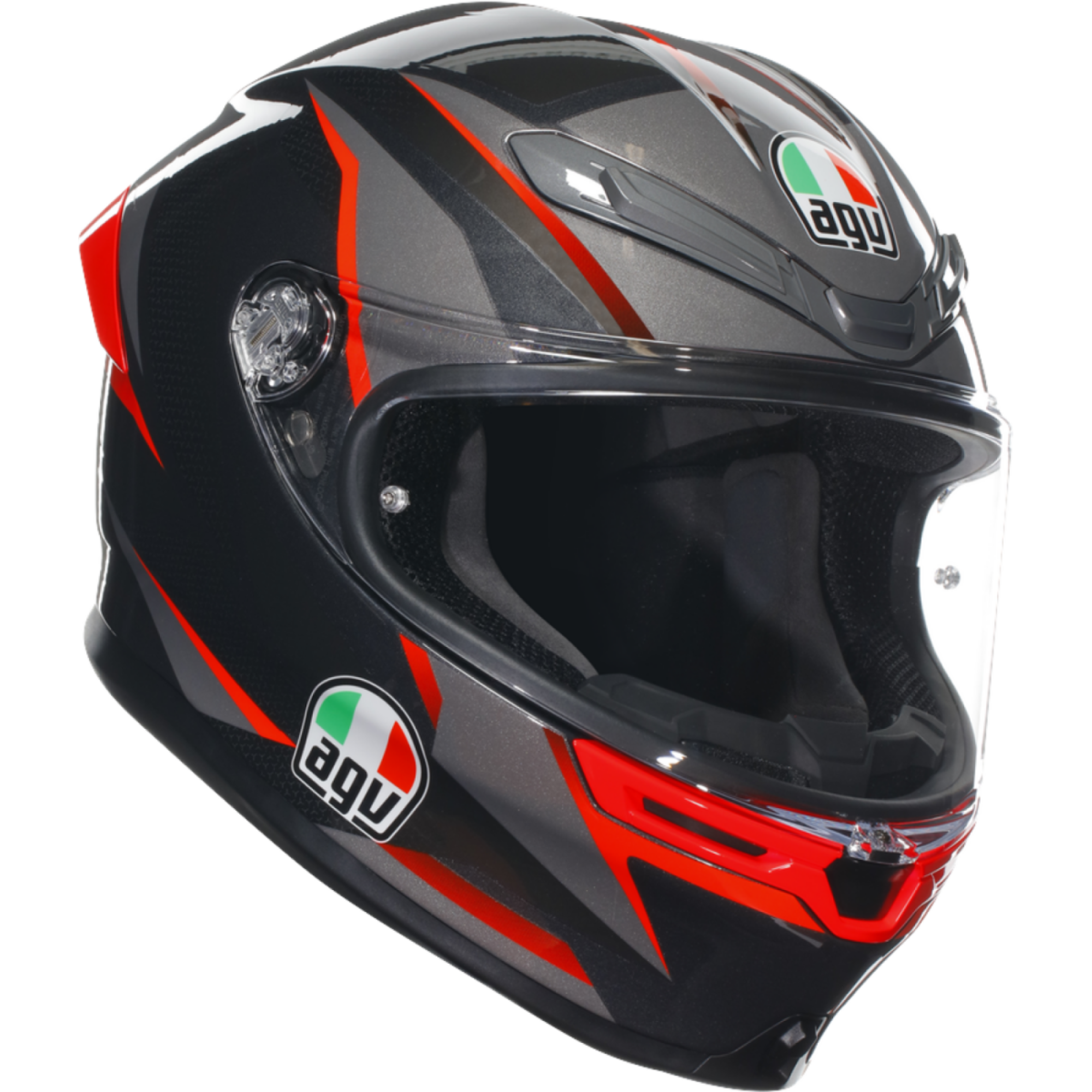 Casque AGV K6 S Slashcut Noir Gris Rouge - 2XL