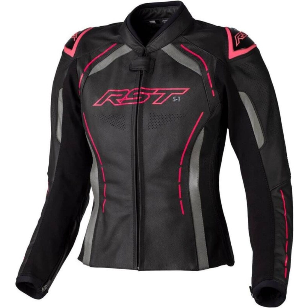 BLOUSON LADY RST S1 CE NOIR ROSE FLUO / 3XL