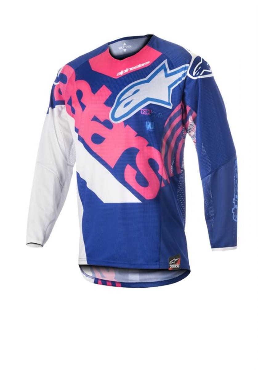 Maillot Alpinestars Kid Racer Venom 18 Bleu Rose Blanc