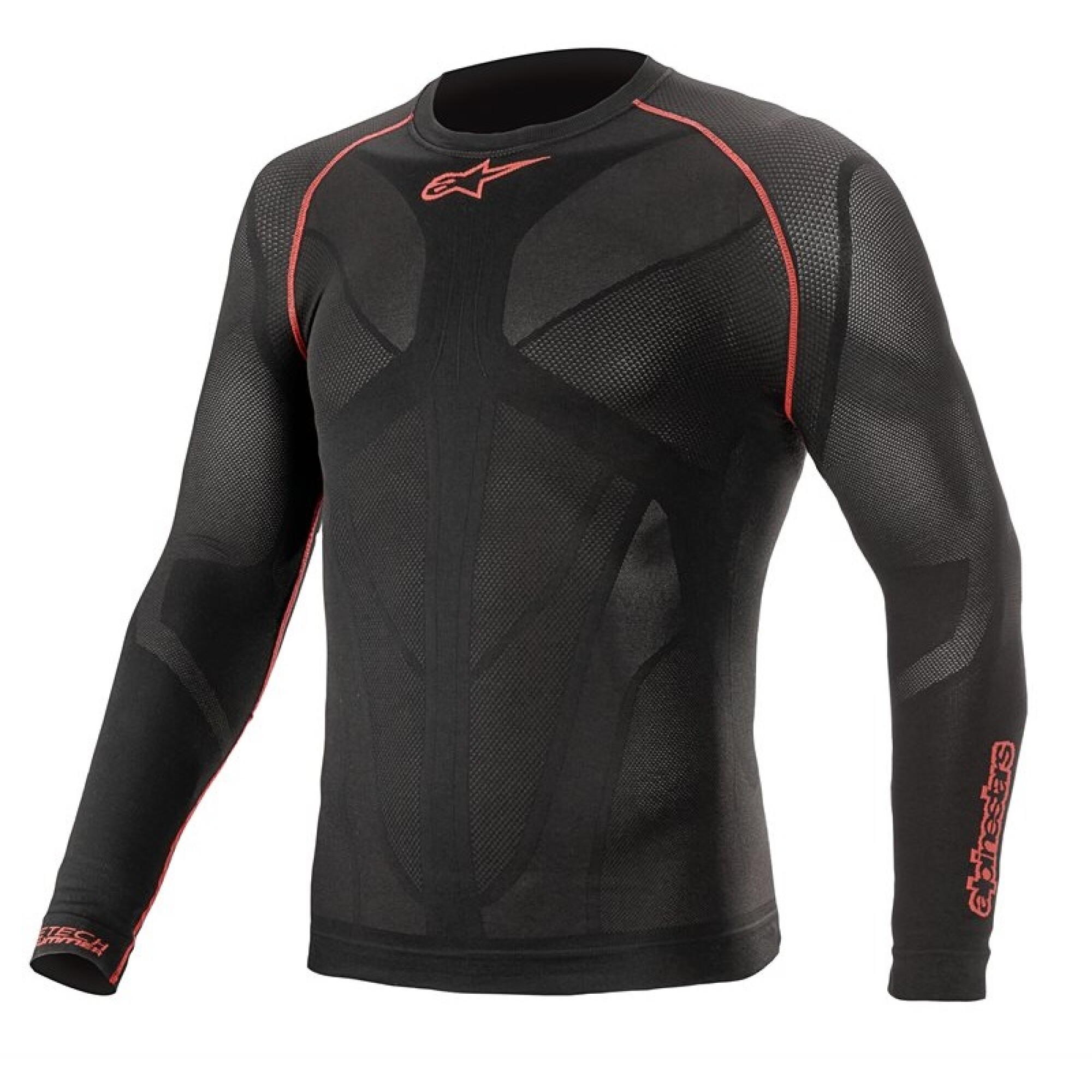 Sous Tee-Shirt Alpinestars Ride Tech V2 Manches Longues Noir Rouge - M/L