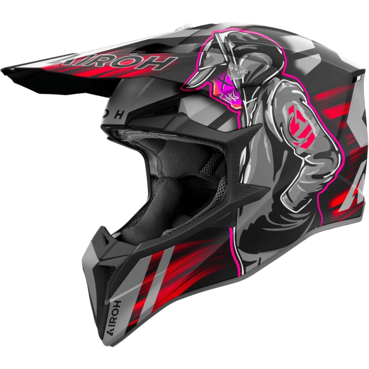CASQUE AIROH WRAAAP CYBER L/ROUGE MAT