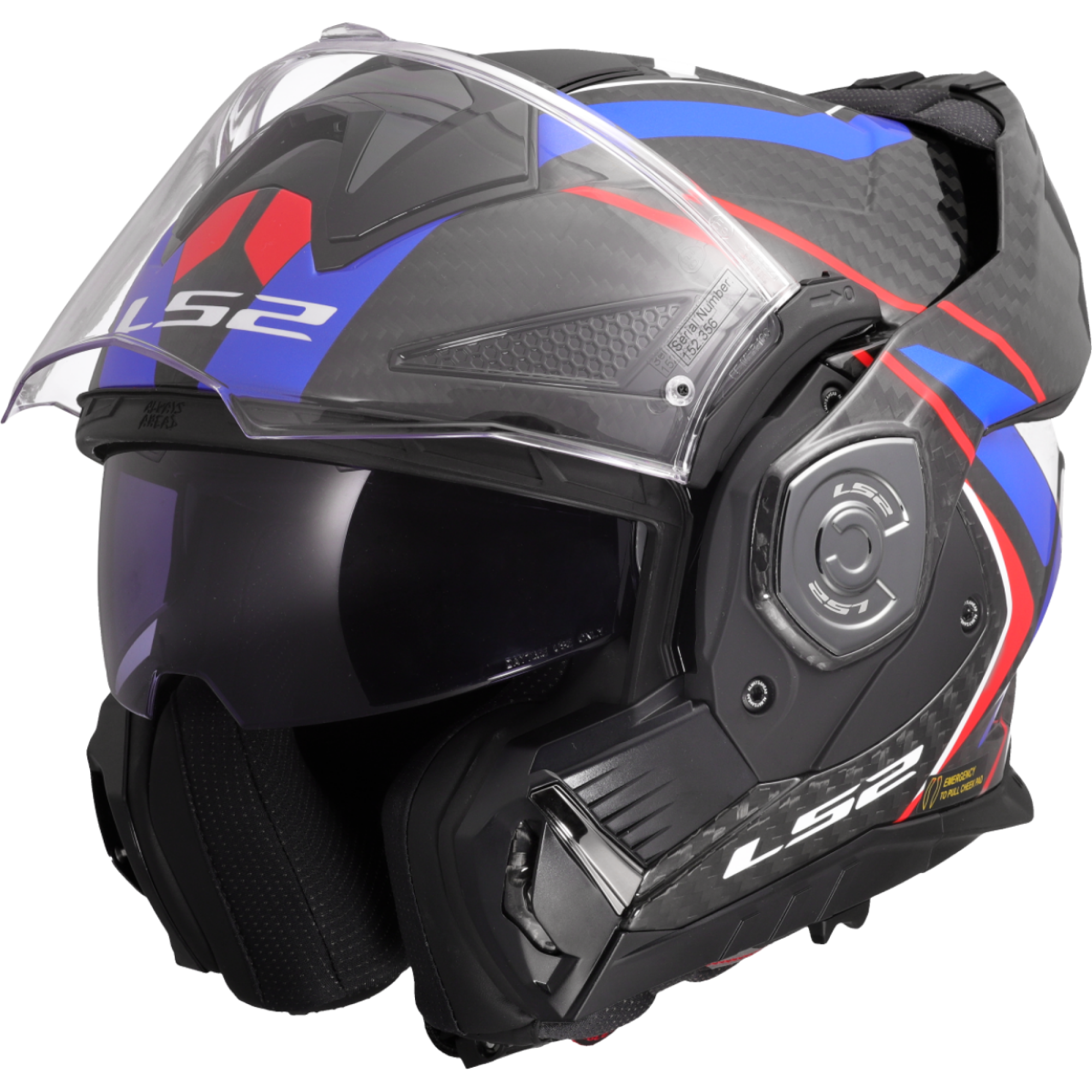 Casque LS2 FF901 Advant X Carbon Future II Blanc Bleu - 3XL