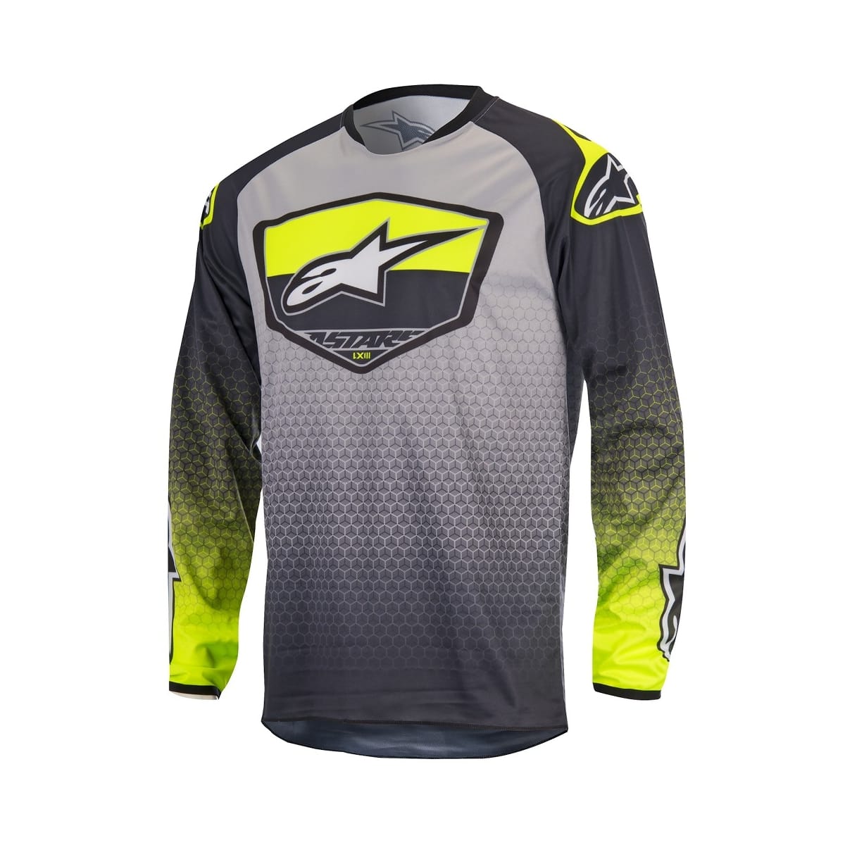 Maillot Alpinestars Racer Supermatic 1435 Anthracite/Jaune Fluo