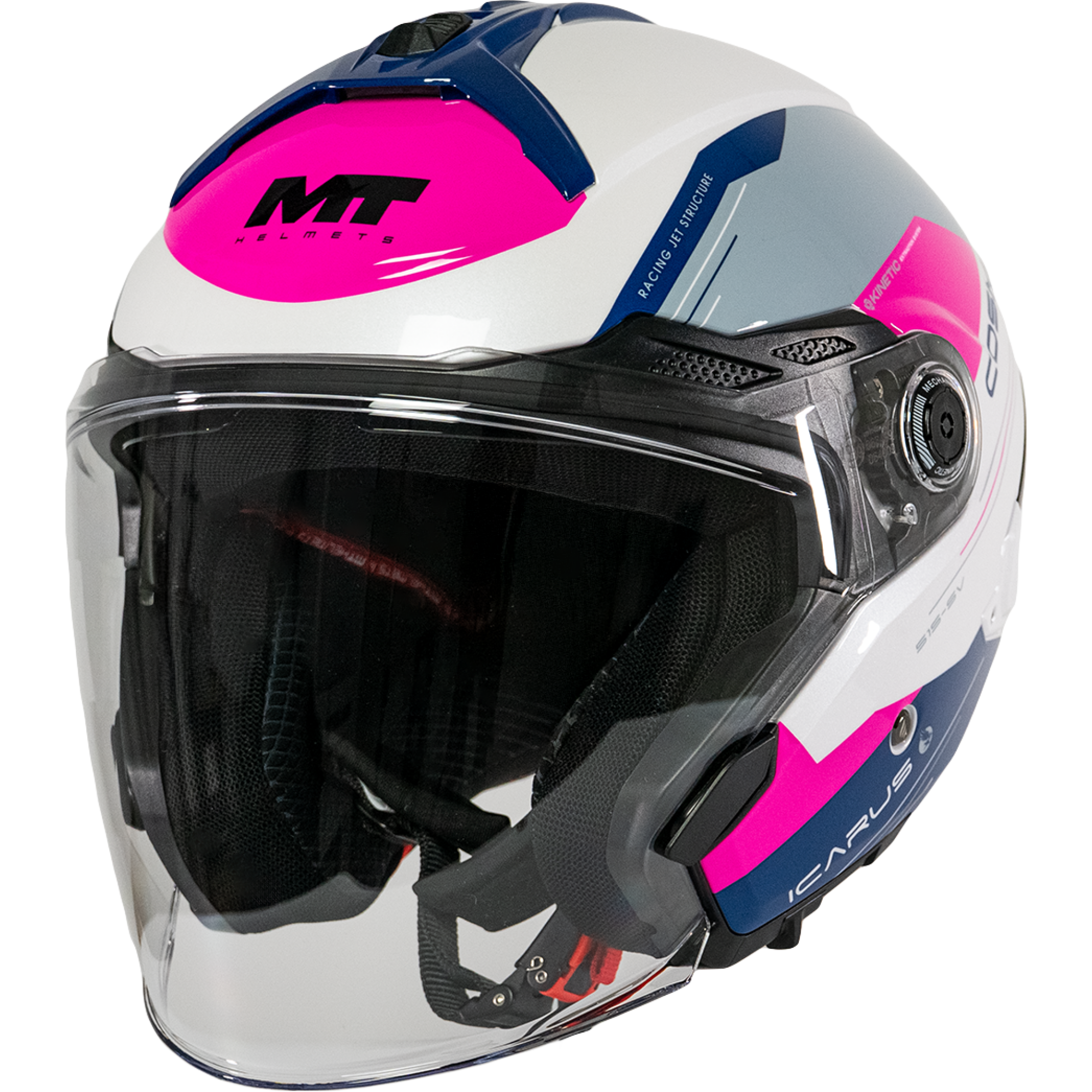 Casque MT Helmets Cosmo SV Icarus A8 Blanc Rose - M