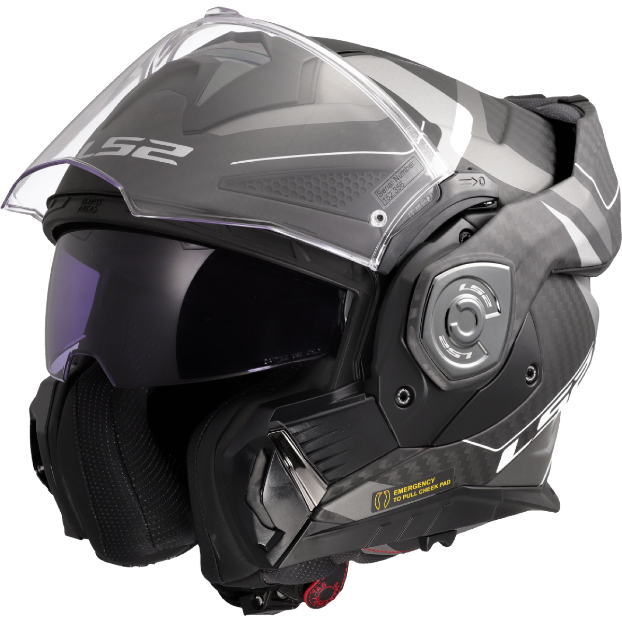 Casque LS2 FF901 Advant X Carbon Horizon Argent Gris - 3XL