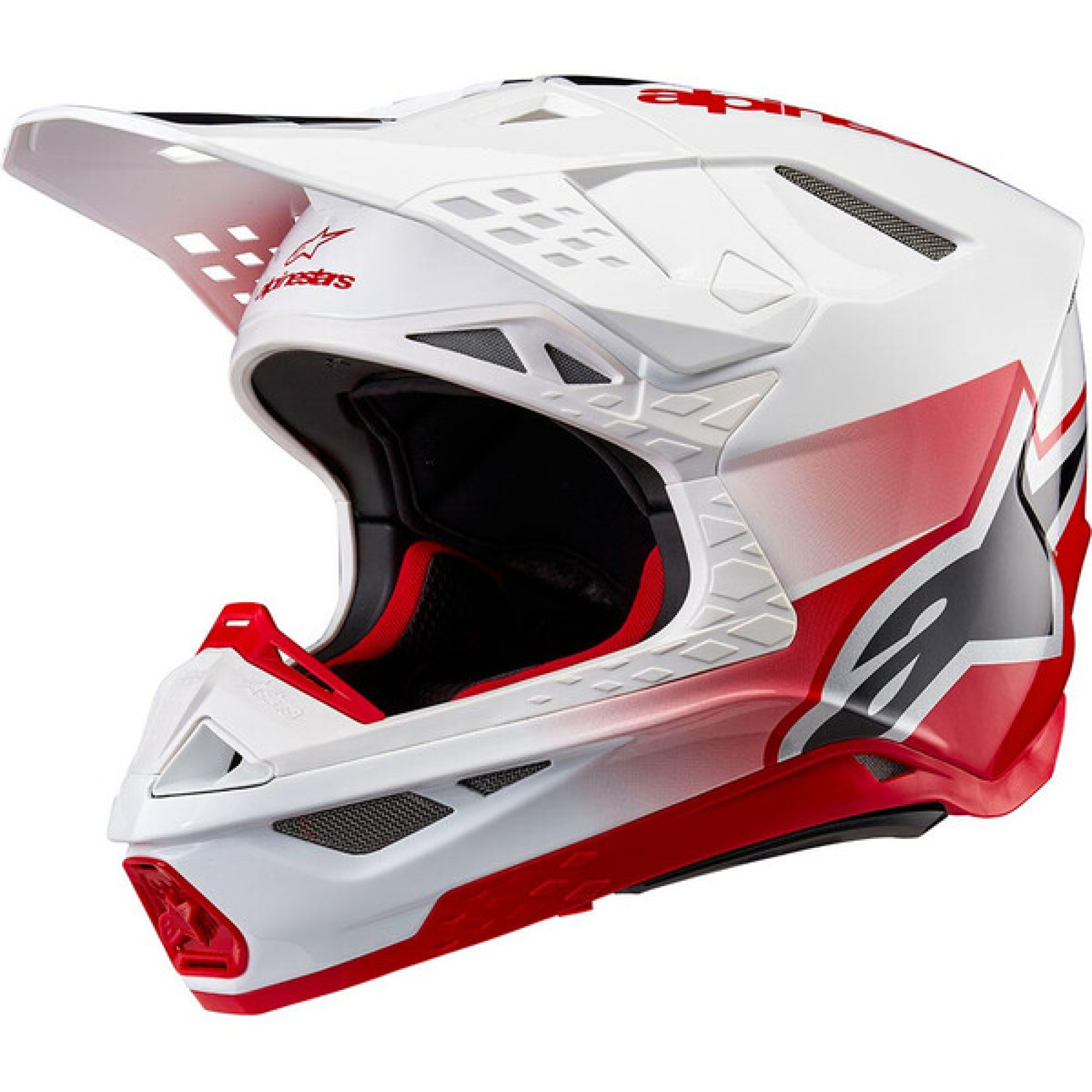Casque Cross Alpinestars Supertech SM10 Unite Rouge Blanc Brillant - 2XL