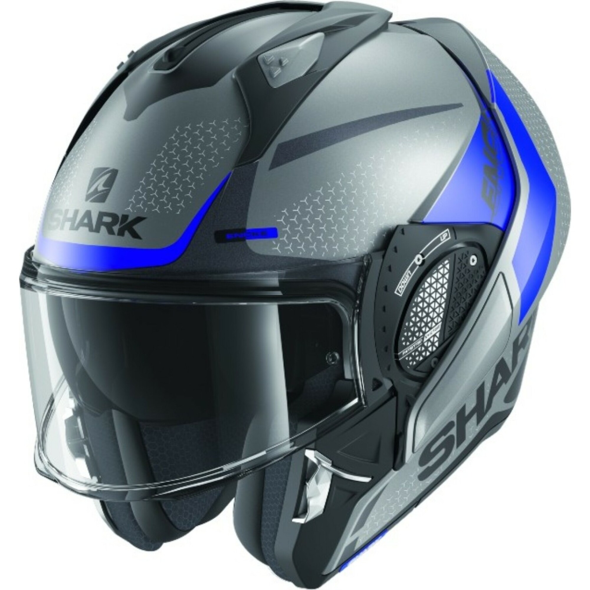 Casque Shark Evo-GT Encke Mat Gris Bleu - L