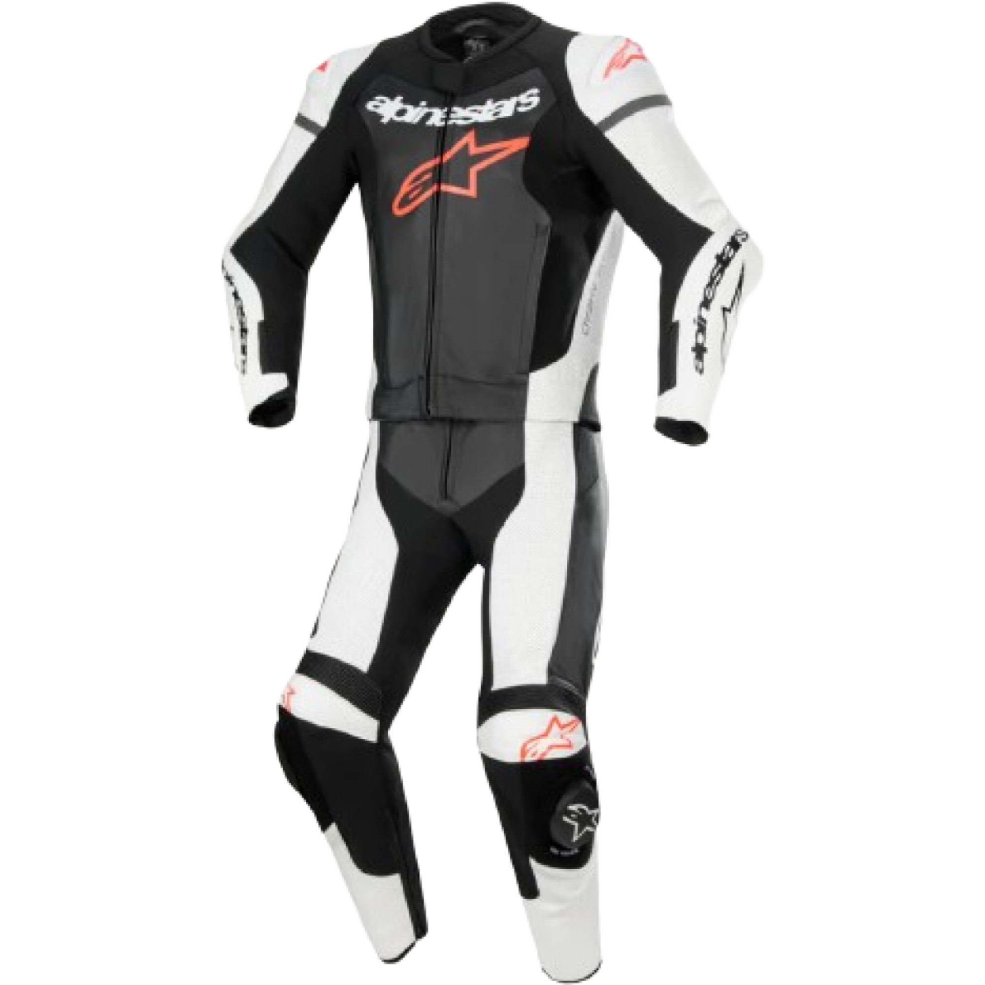 Combinaison 2 Pièces Alpinestars GP Force Lurv Leather Noir Blanc Rouge Fluo - 48