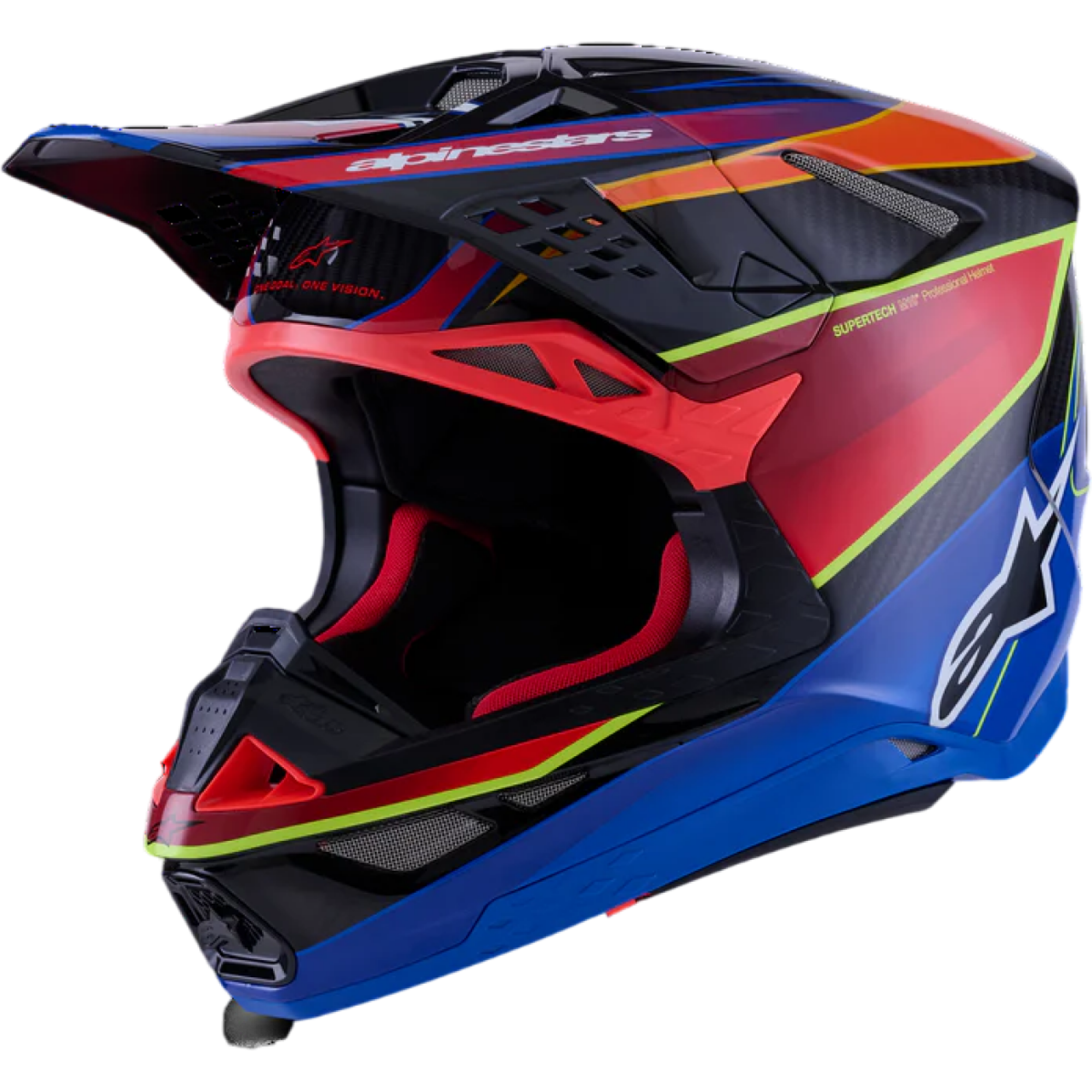 Casque Cross Alpinestars Supertech SM10 Era Bleu Rouge Jaune Fluo - 2XL