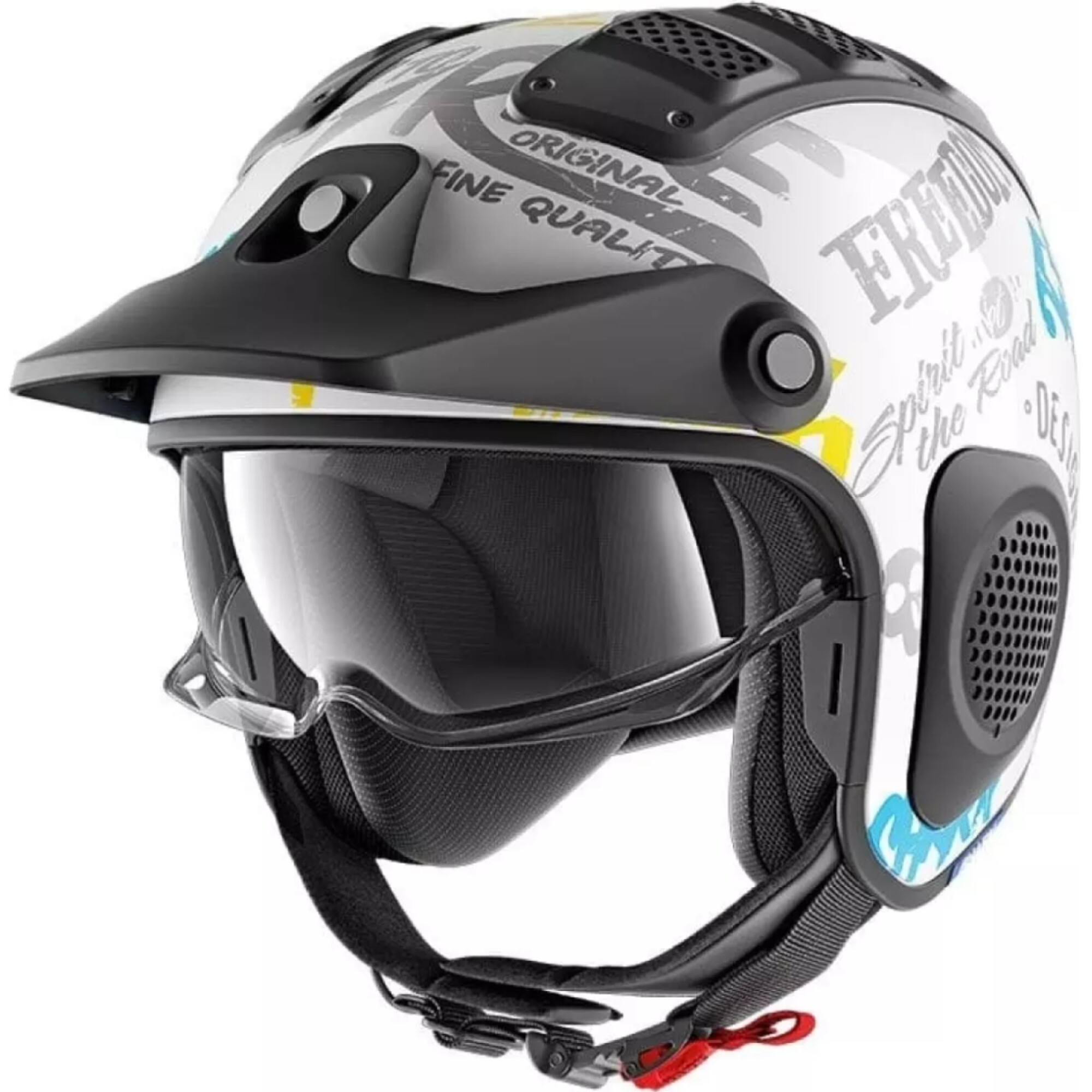 Casque Shark X-Drak Freestyle Cup WBY Blanc Gris Bleu - L