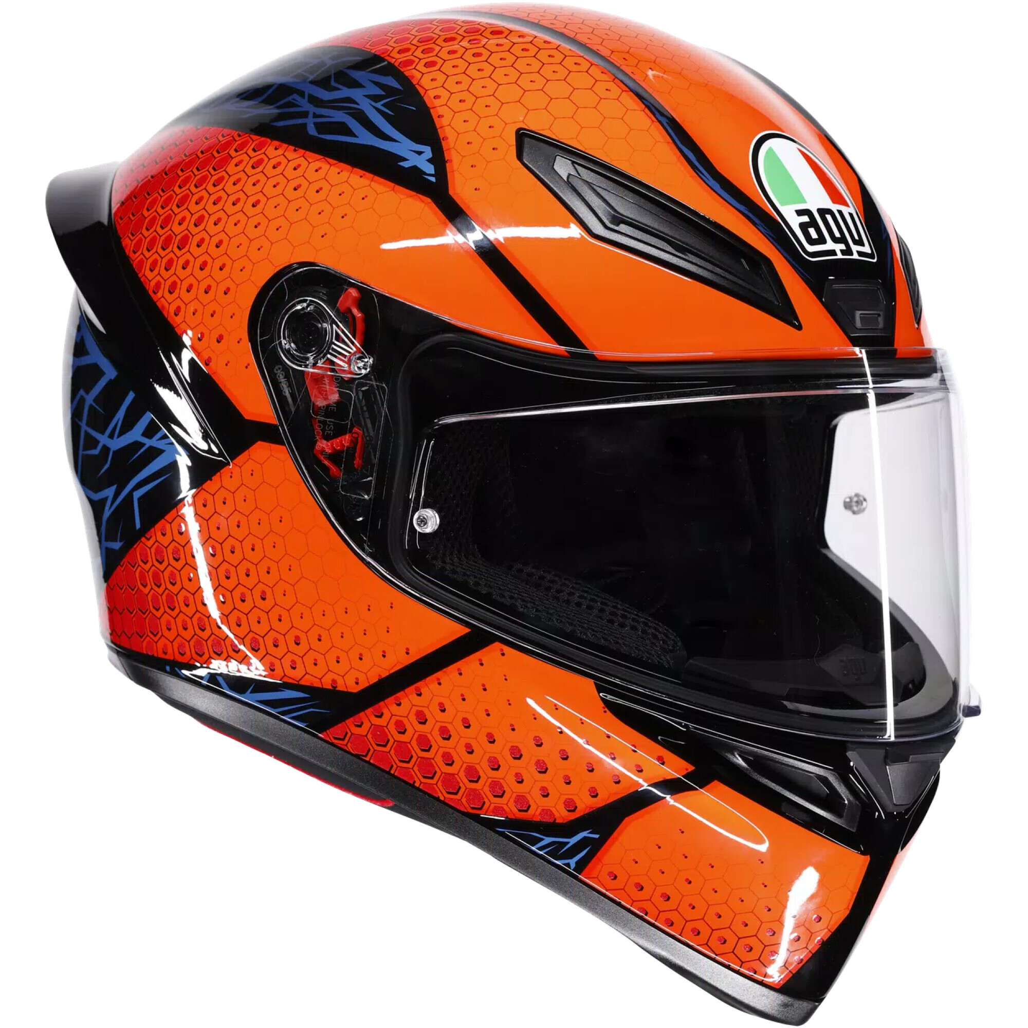 Casque AGV K1 S Speed Armor 074 Orange Noir - 2XL