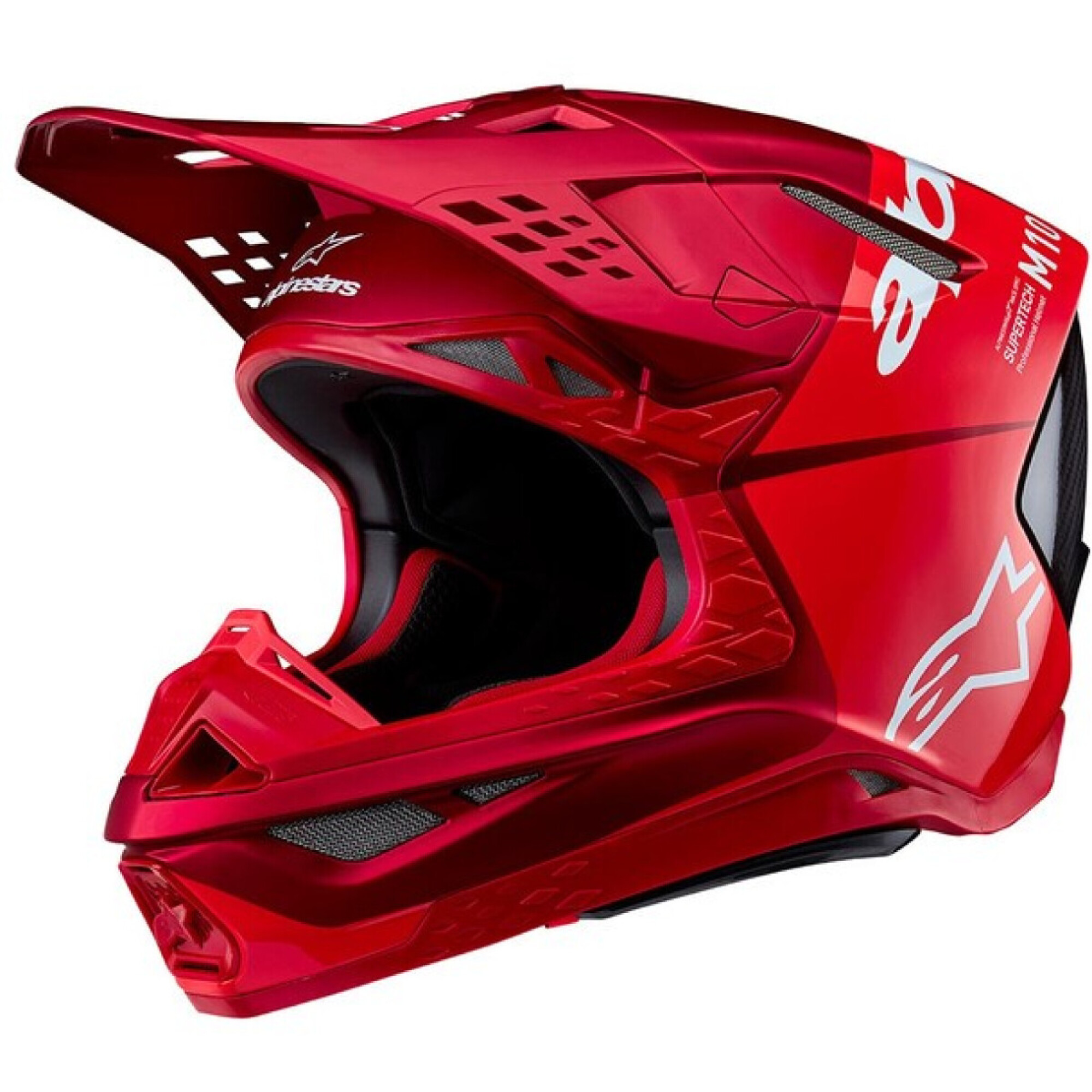 Casque Cross Alpinestars Supertech SM10 Flood Rouge Fluo Rouge Mat Brillant - 2XL