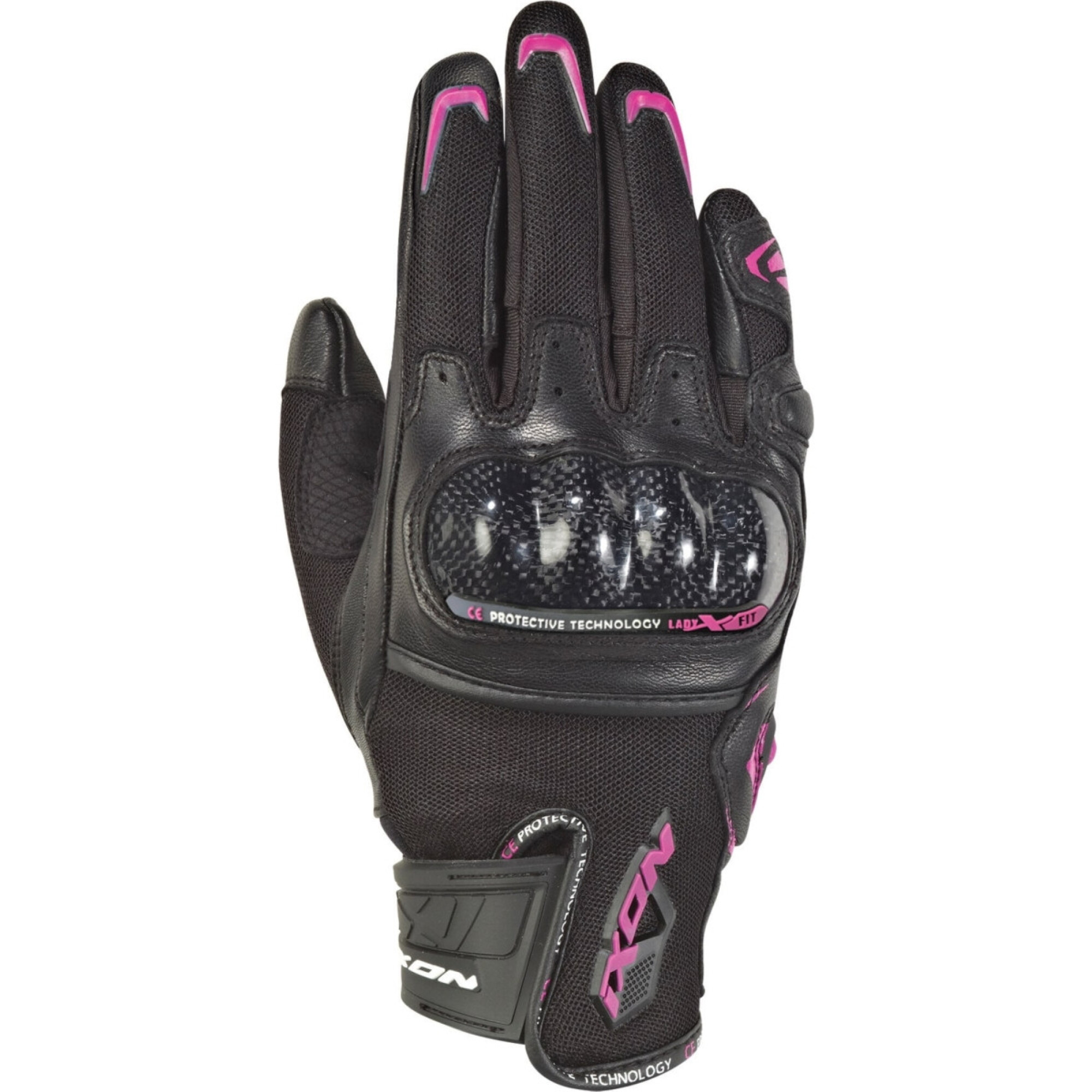 Gants Femme Ixon Lady RS Rise Air Noir Fuchsia - 2XL