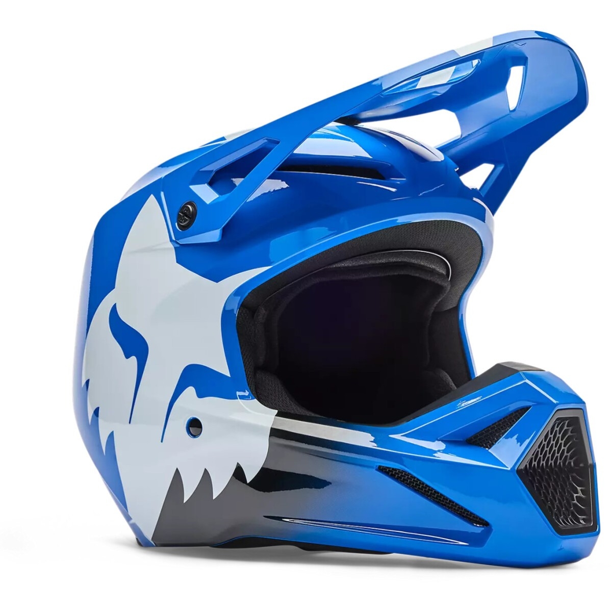 CASQUE CROSS ENFANT FOX V1 SHIELD BLEU / S
