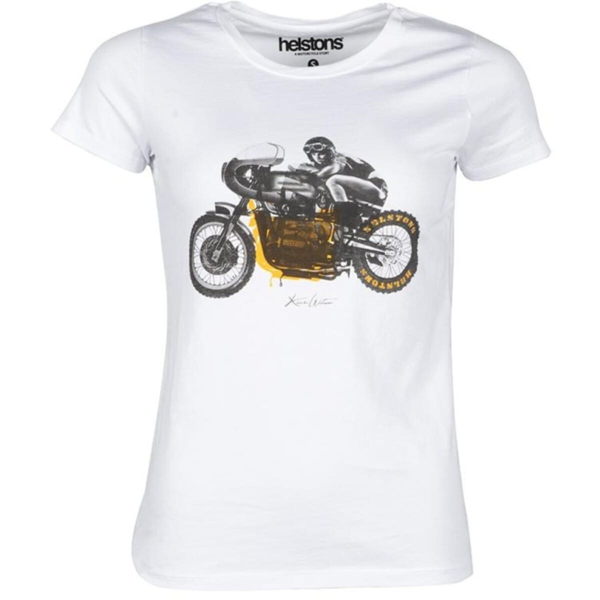 TEE SHIRT LADY HELSTONS BM BLANC NOIR / L