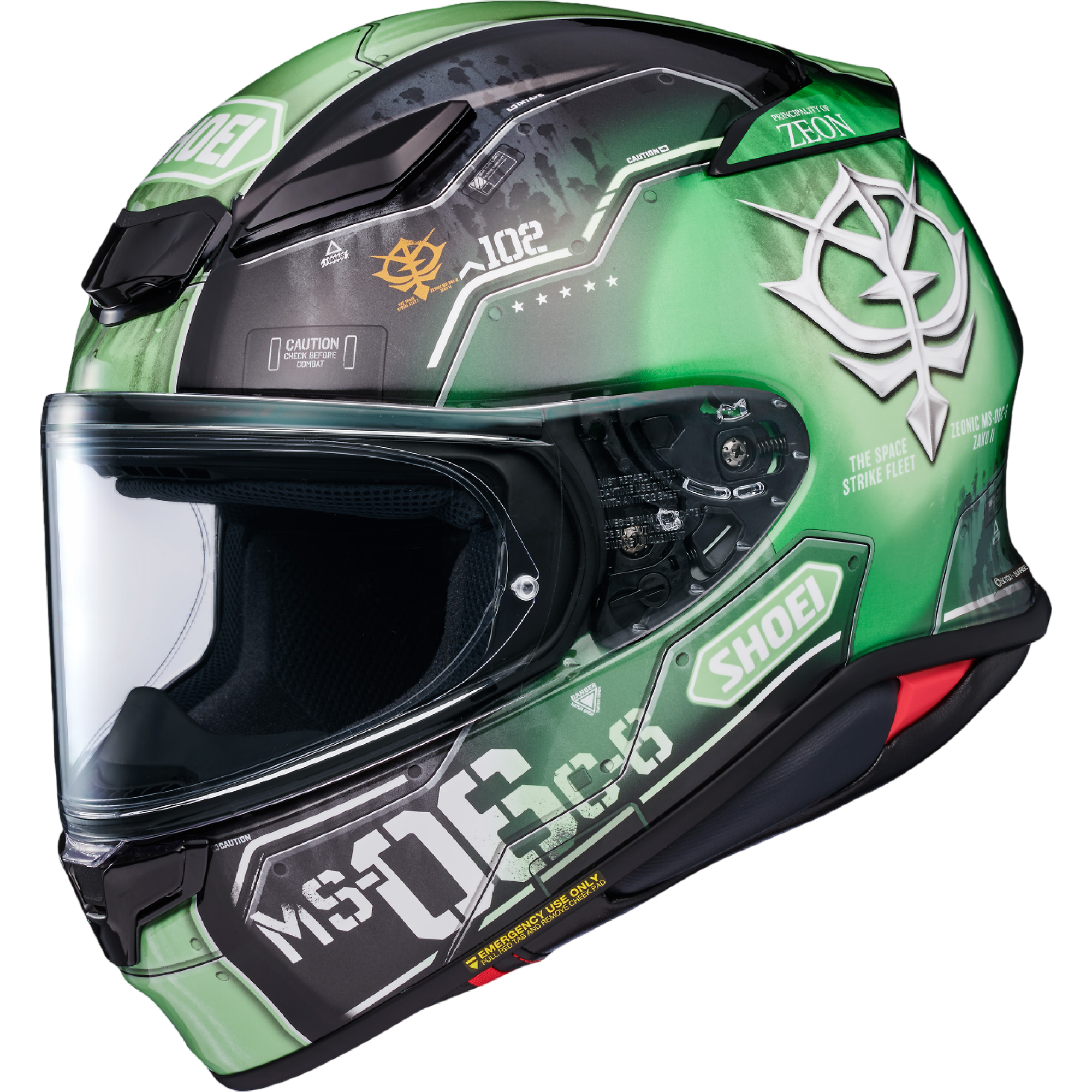 Casque Shoei NXR2 MS-06C-6 Zaku II TC-4 Vert Noir - 2XL
